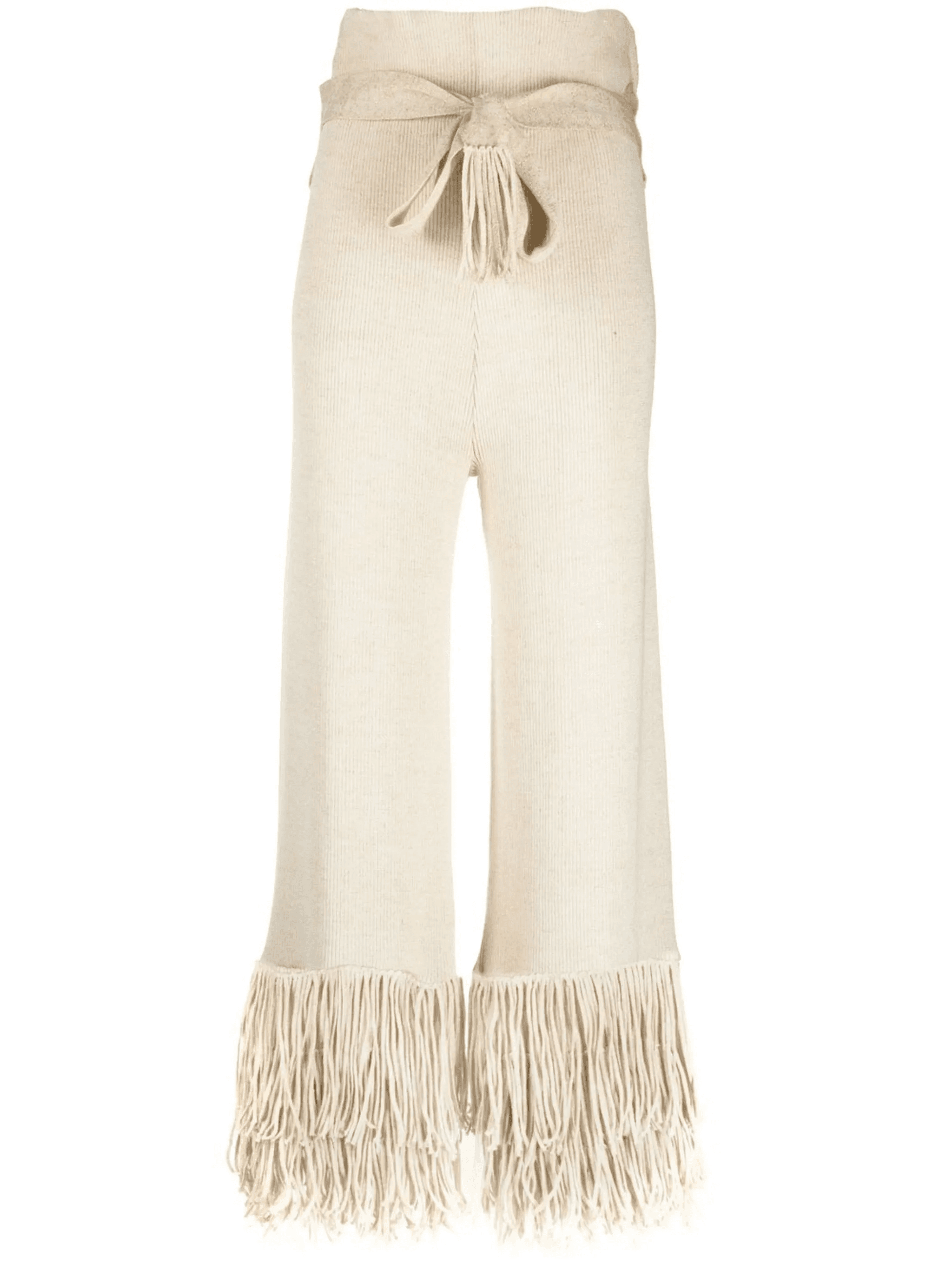 ribbed-knit tassel-trim trousers - Image 1