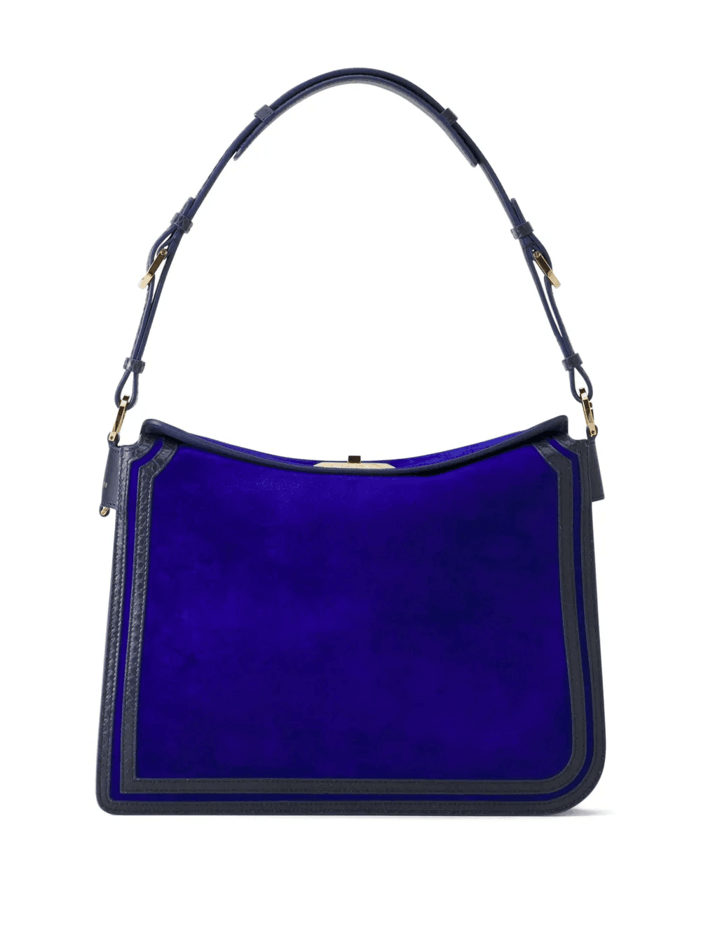 panelled suede shoulder bag - Image 1