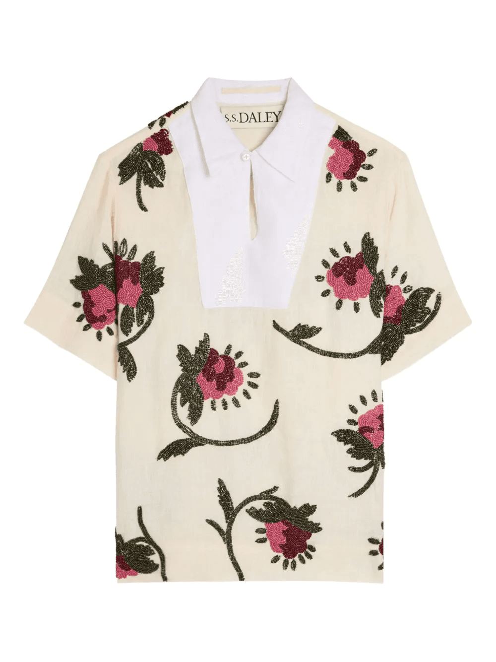 Iona beaded linen top - Image 1