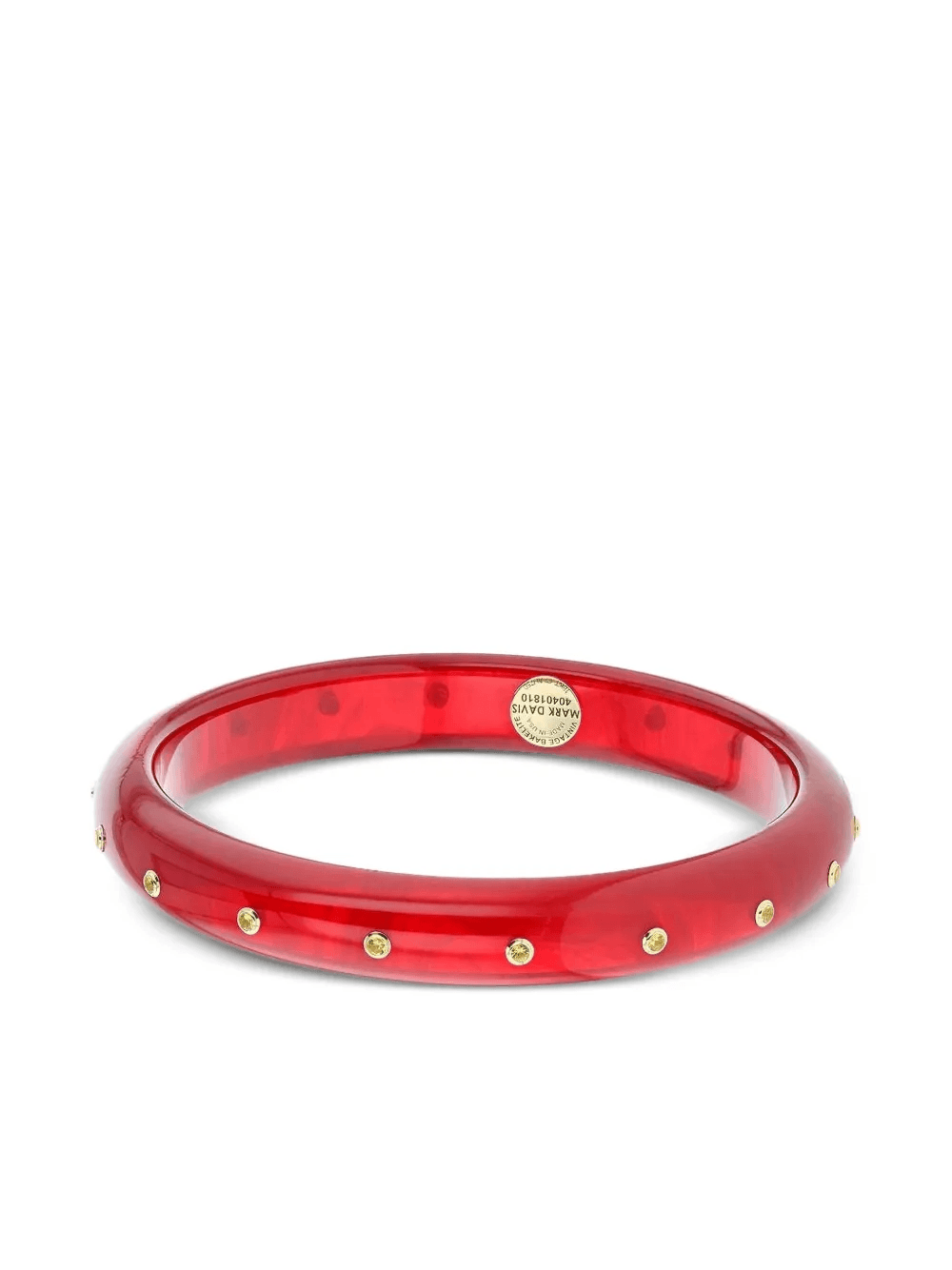 18K yellow gold small Yellow Sapphire Bakelite bangle - Image 1