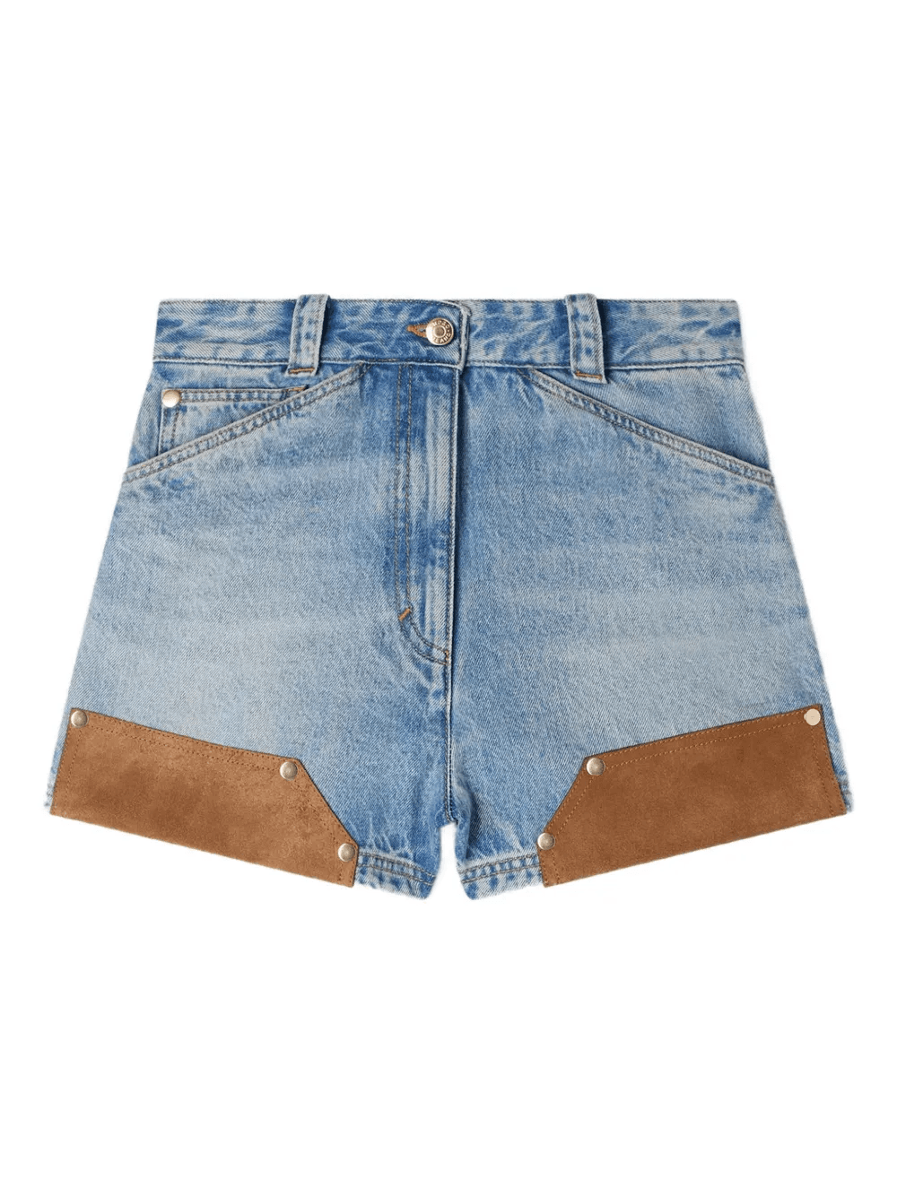 button-detail shorts - Image 1