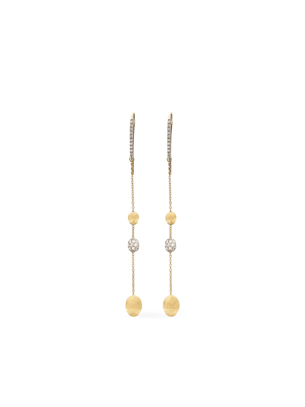 18K yellow gold diamond earrings - Image 1
