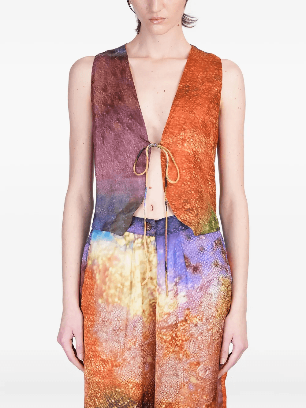 abstract-print vest - Image 1