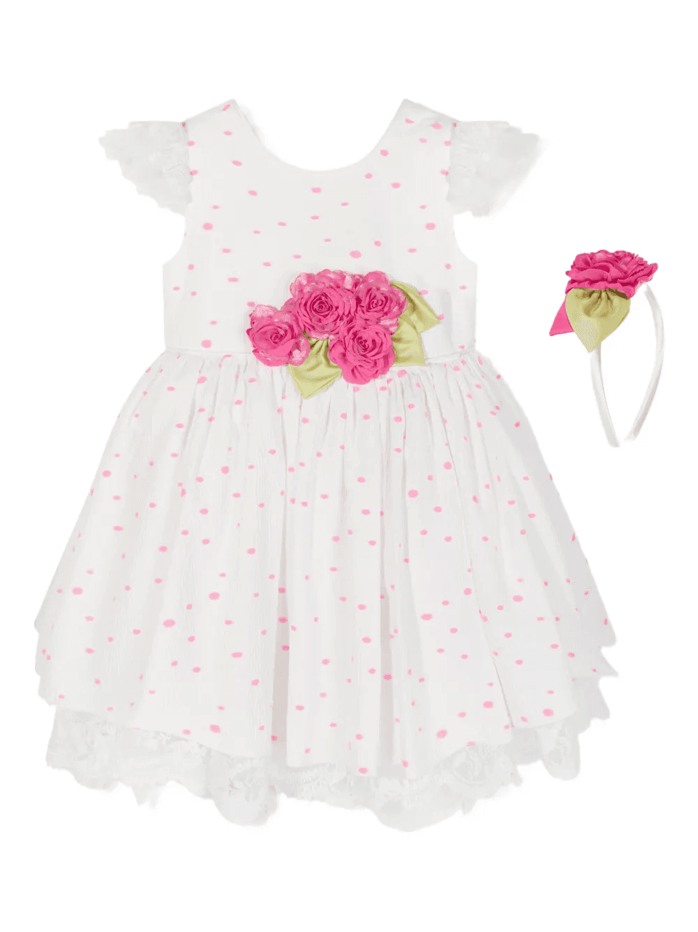 polka-dot rose-embellished dress - Image 1