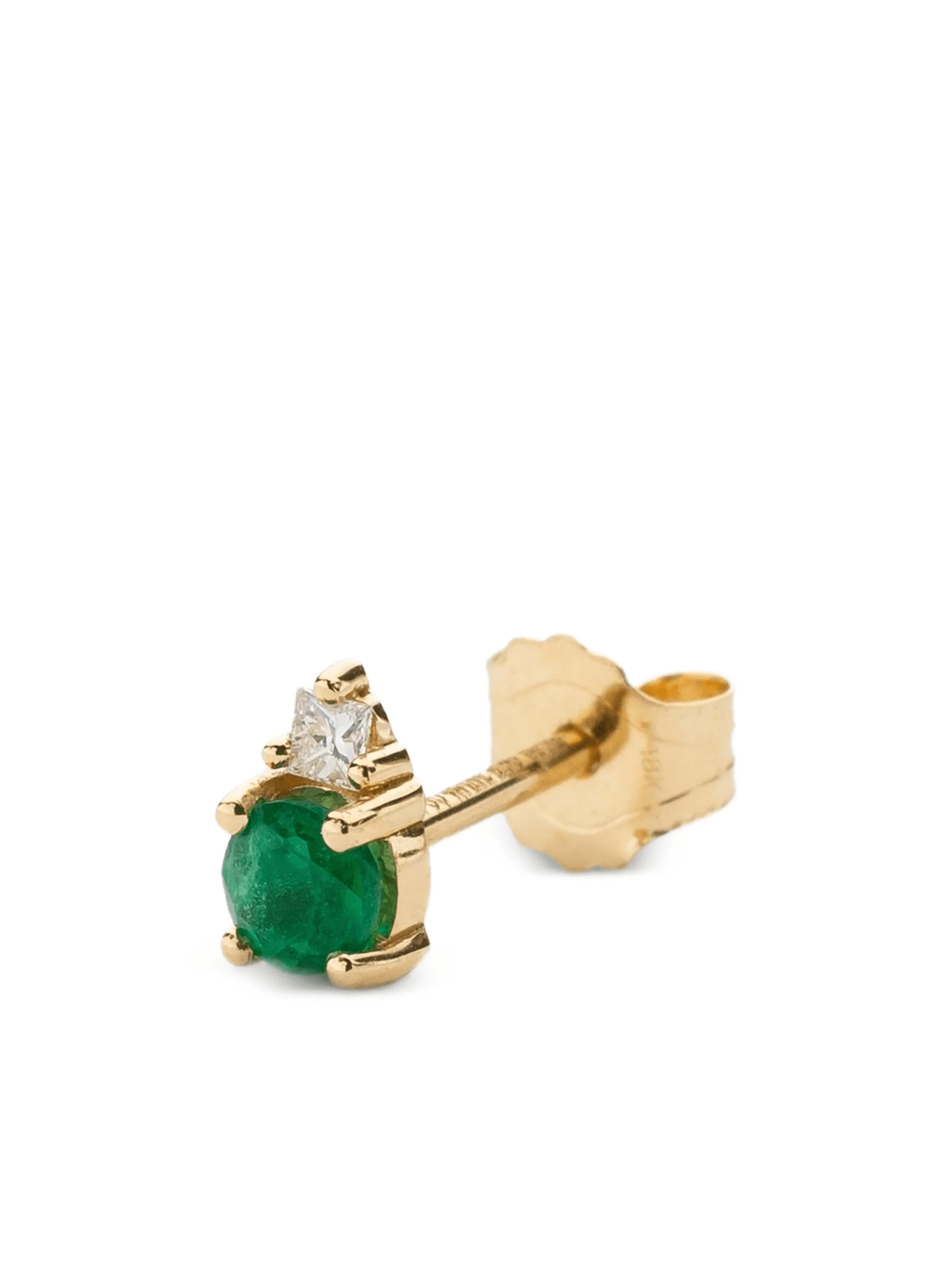 18K yellow gold Aurore emerald and diamond earring - Image 1