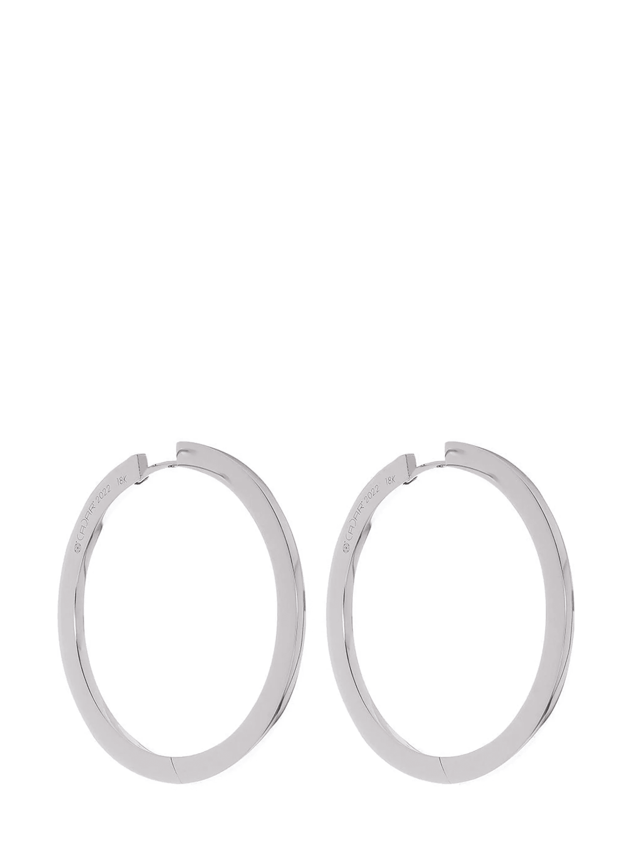 18kt white gold hoop earrings - Image 1