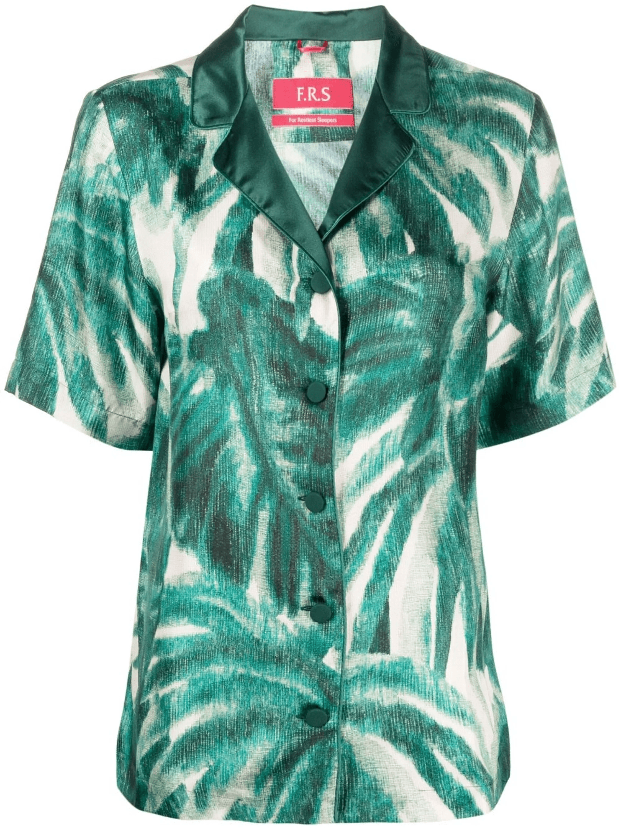 palmtree-print silk shirt - Image 1