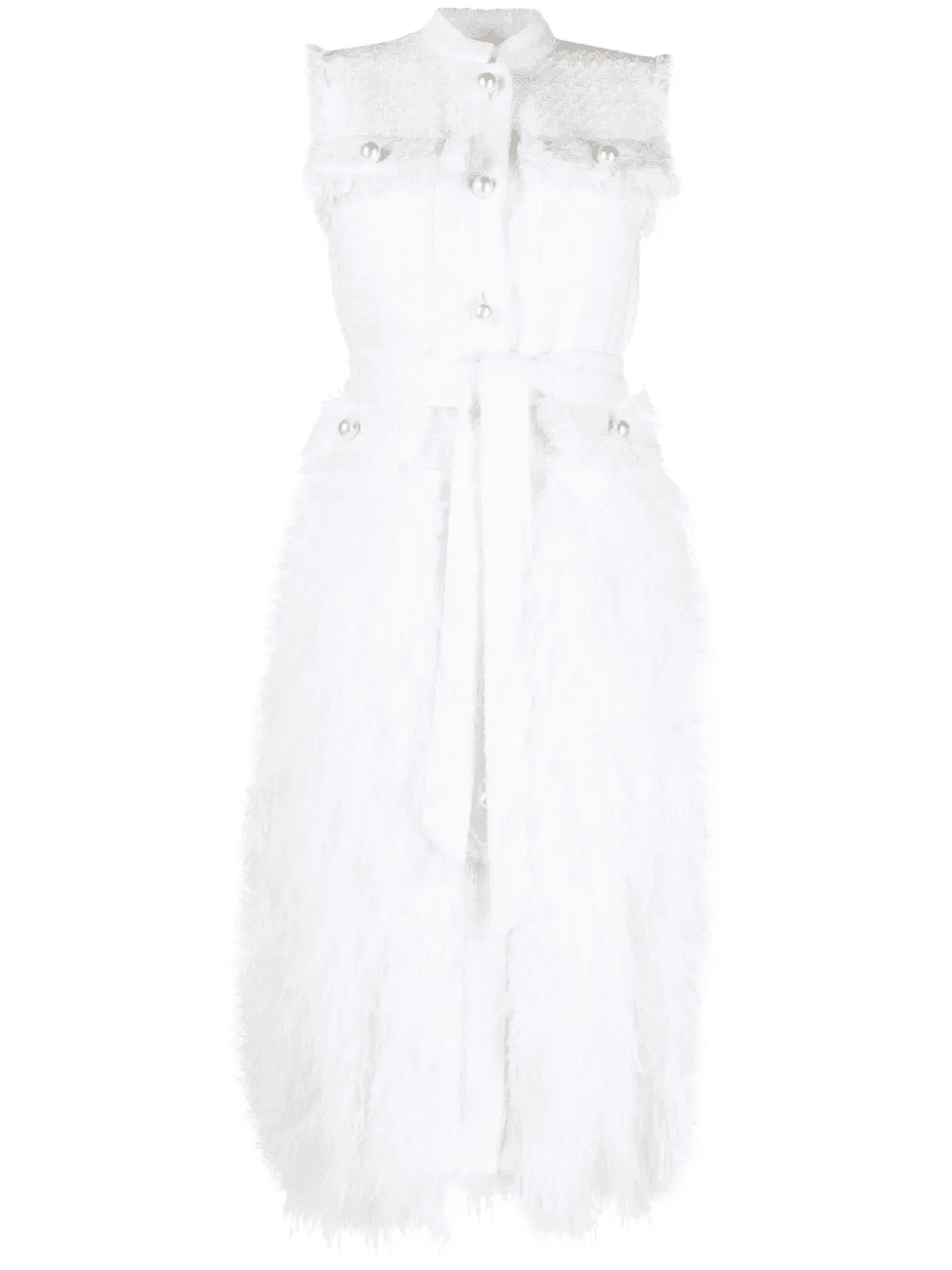 feather-trim tweed dress - Image 1