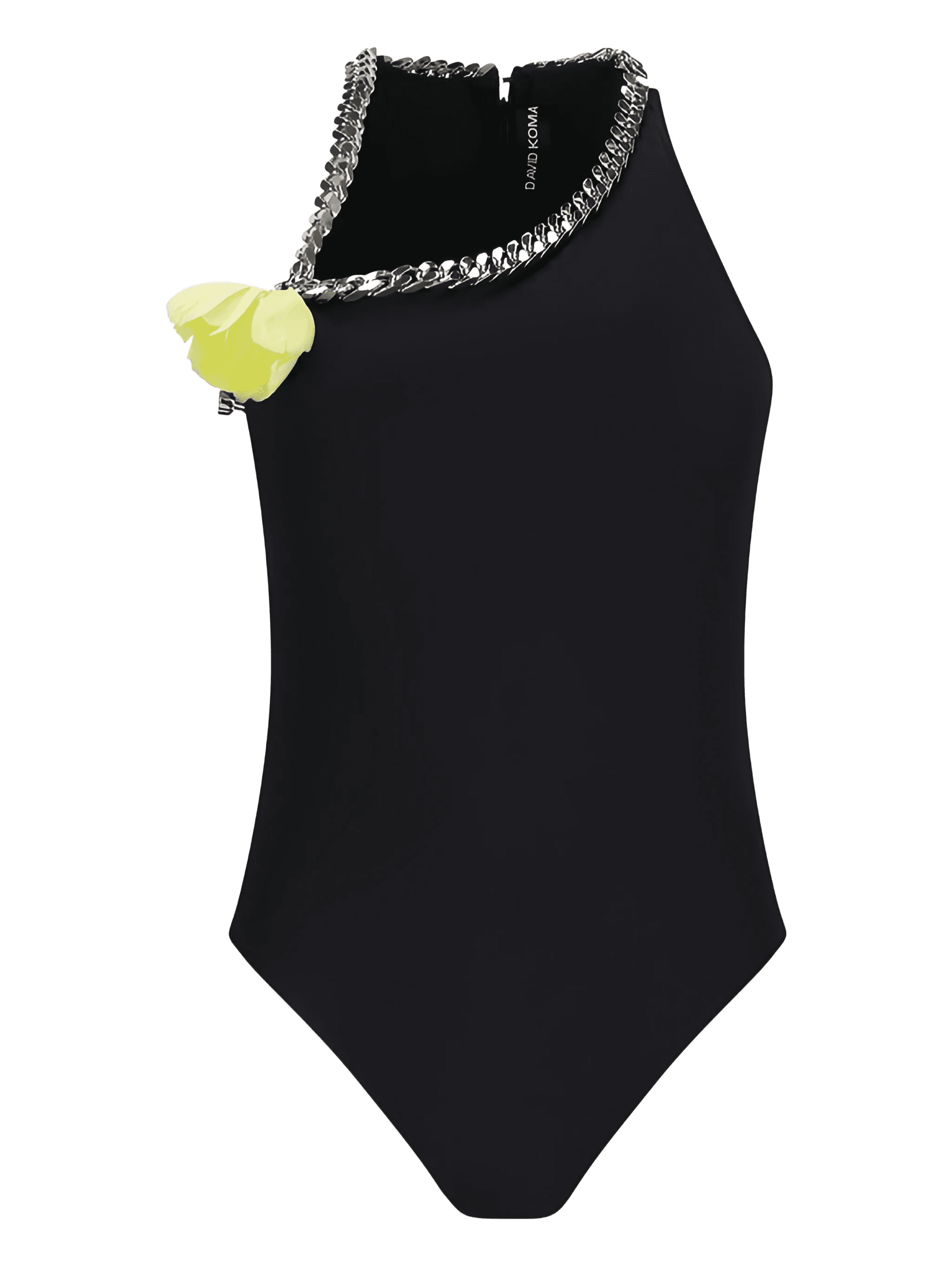 chain-embellished one-shoulder bodysuit - Image 1