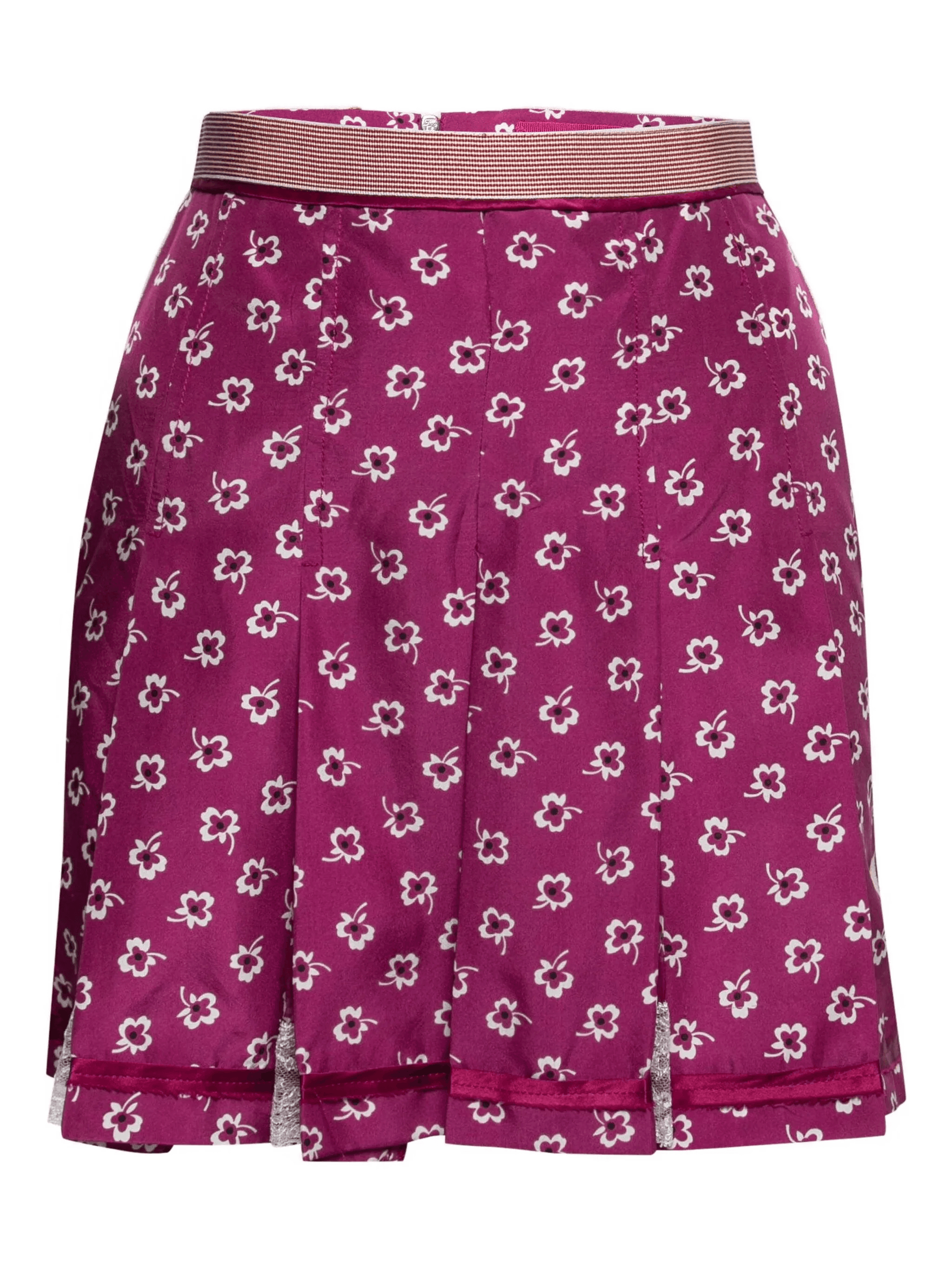 silk floral mini pleated skirt - Image 1