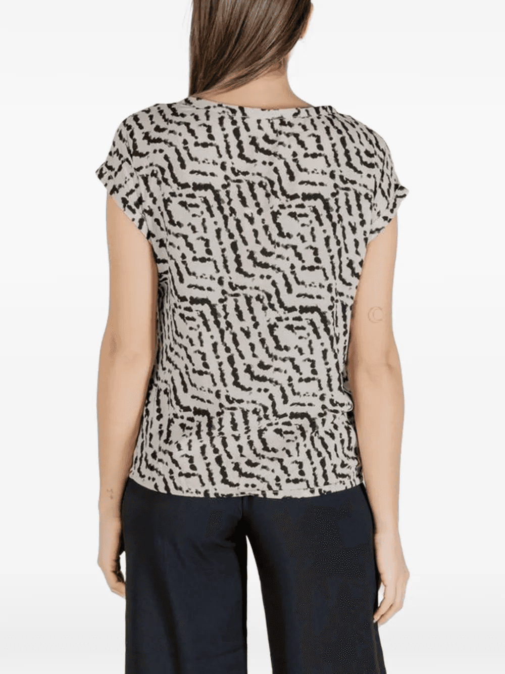 abstract-print short-sleeve blouse - Image 1
