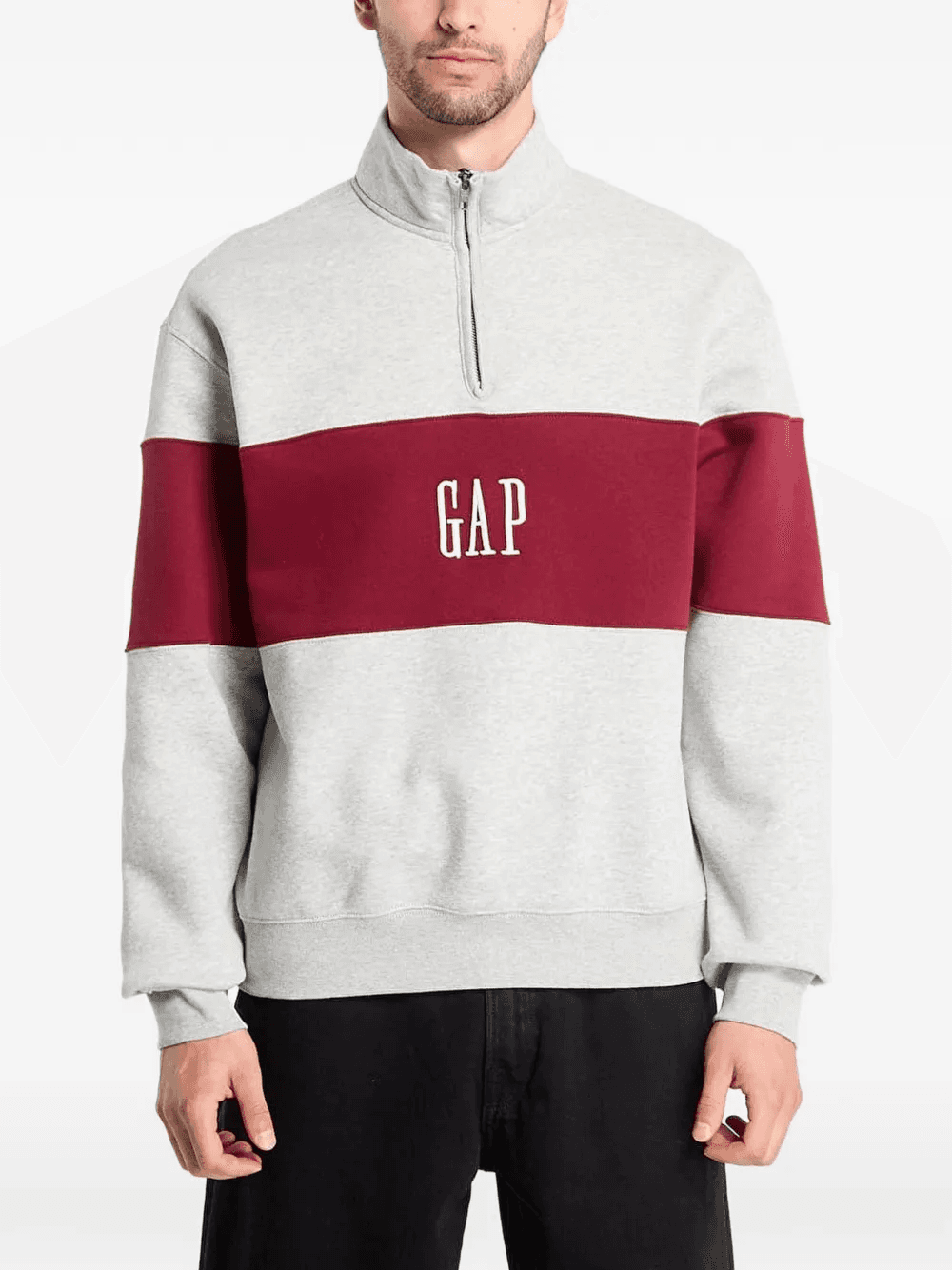 logo-embroidered colour-block sweater - Image 1