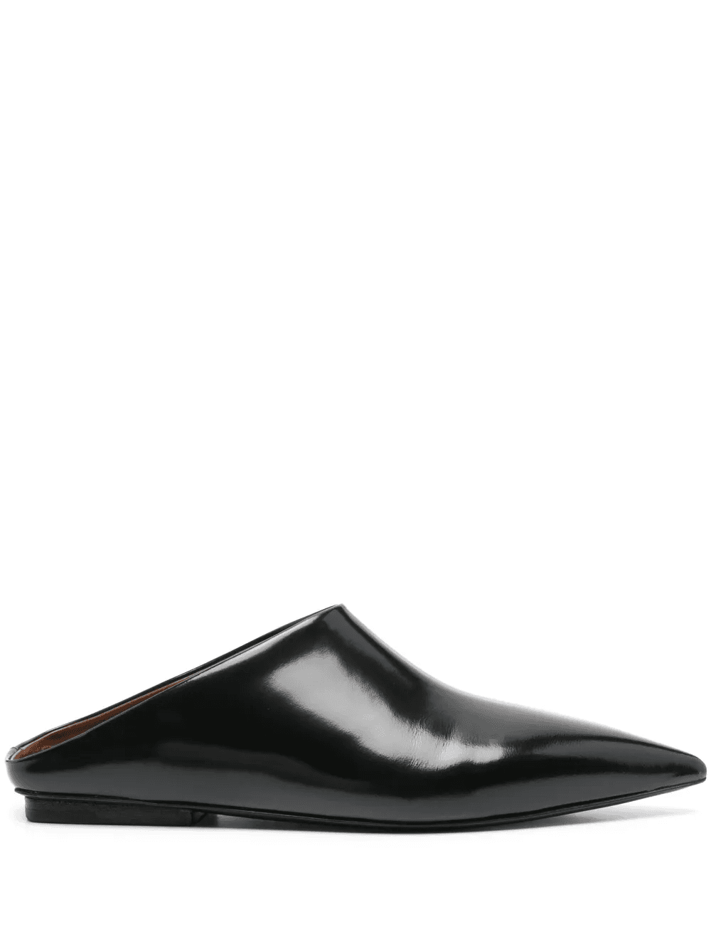 pointed-toe flat leather mules - Image 1