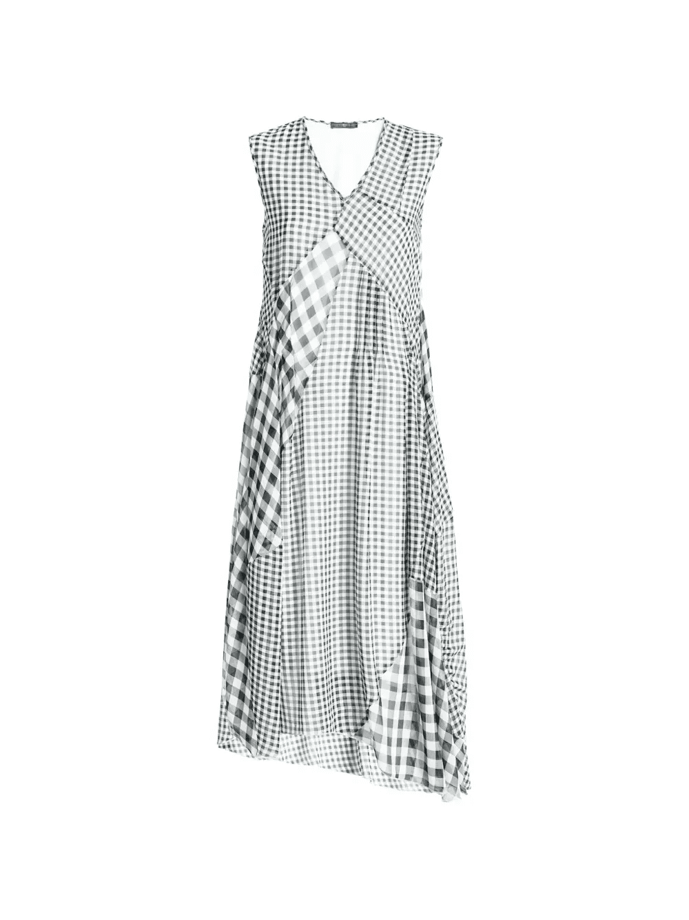 Portal V-neck gingham-pattern midi dress - Image 1