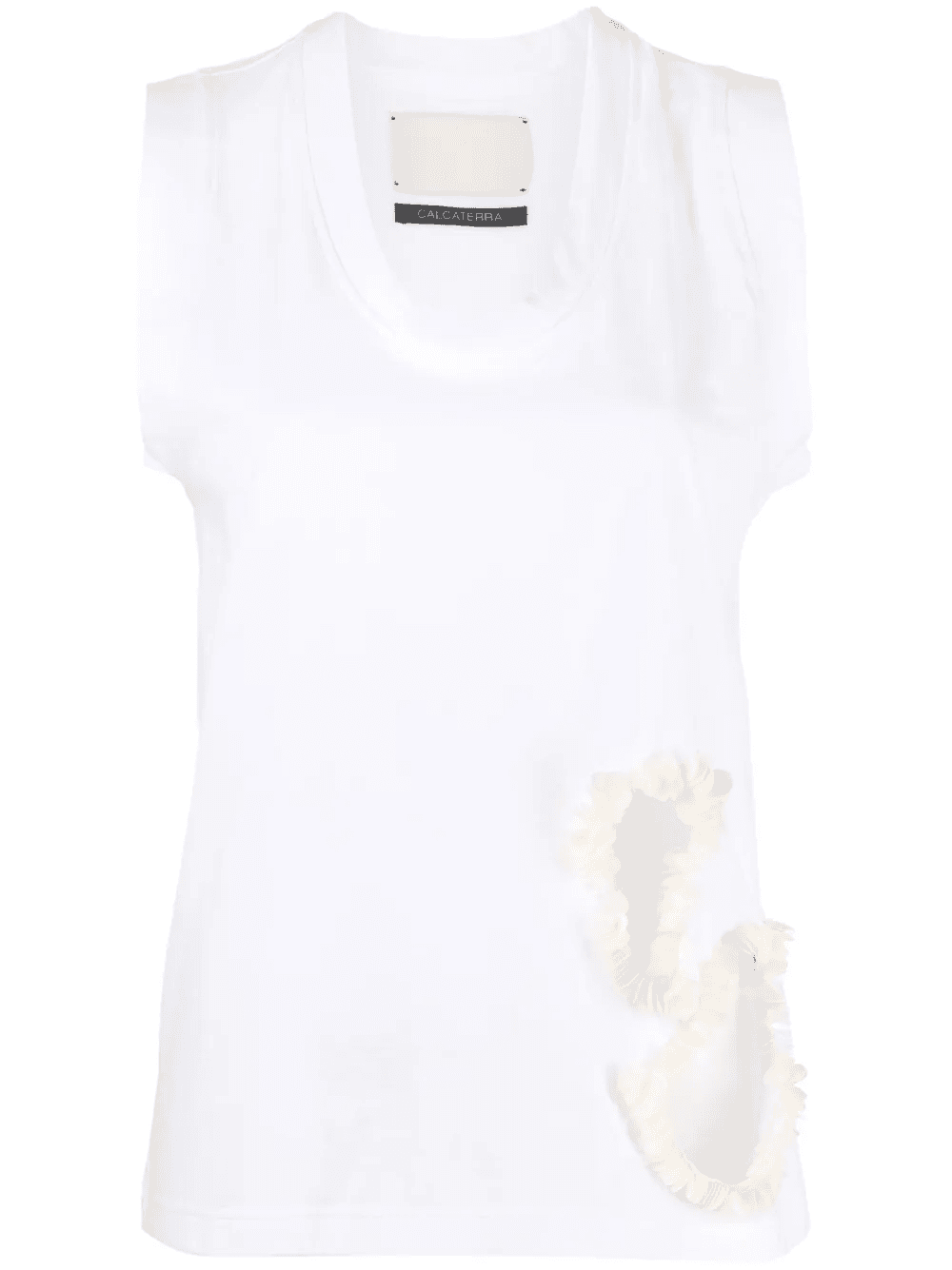 cut-out-detail cotton vest - Image 1