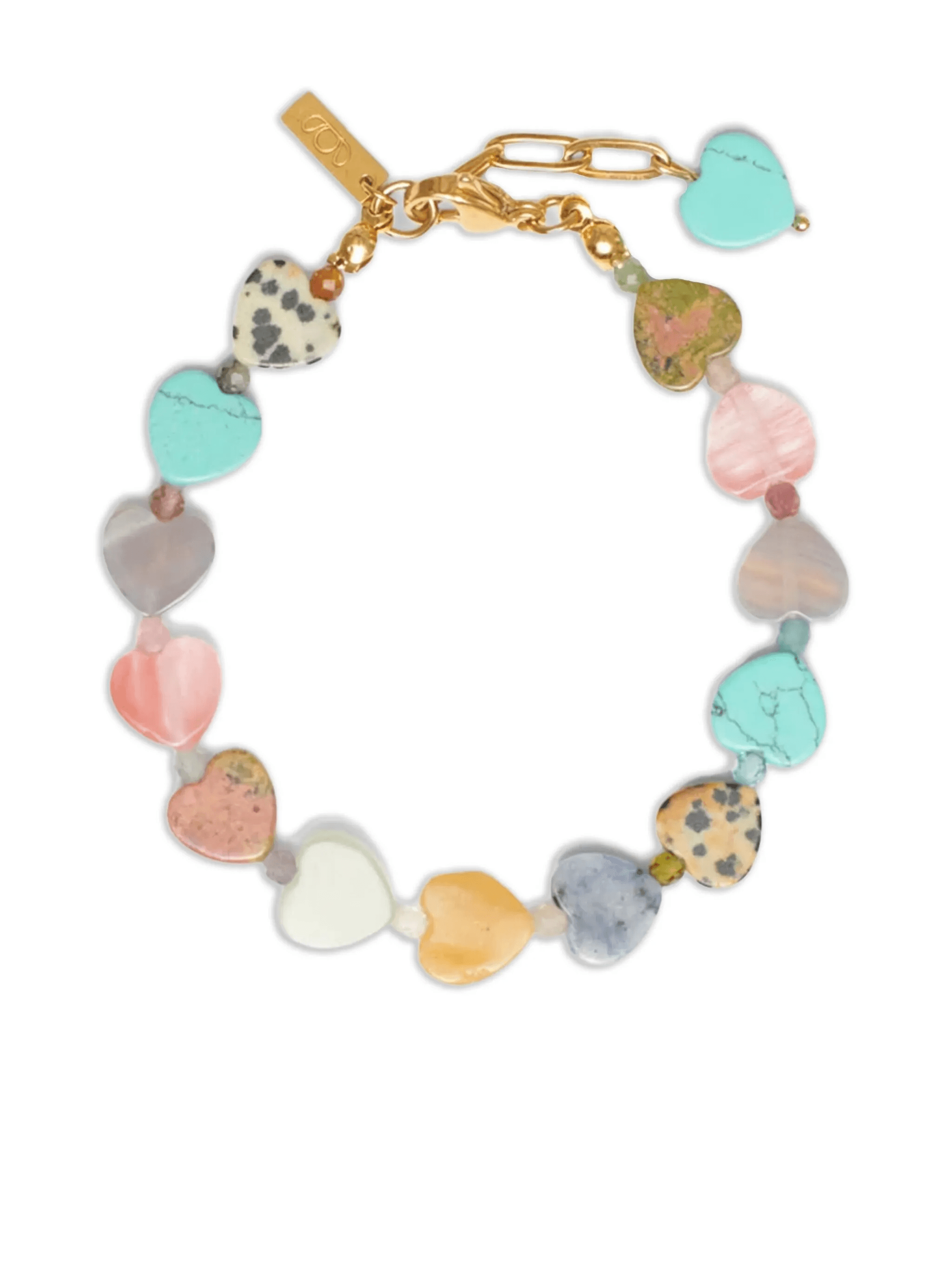 heart-shape gemstones bracelet - Image 1