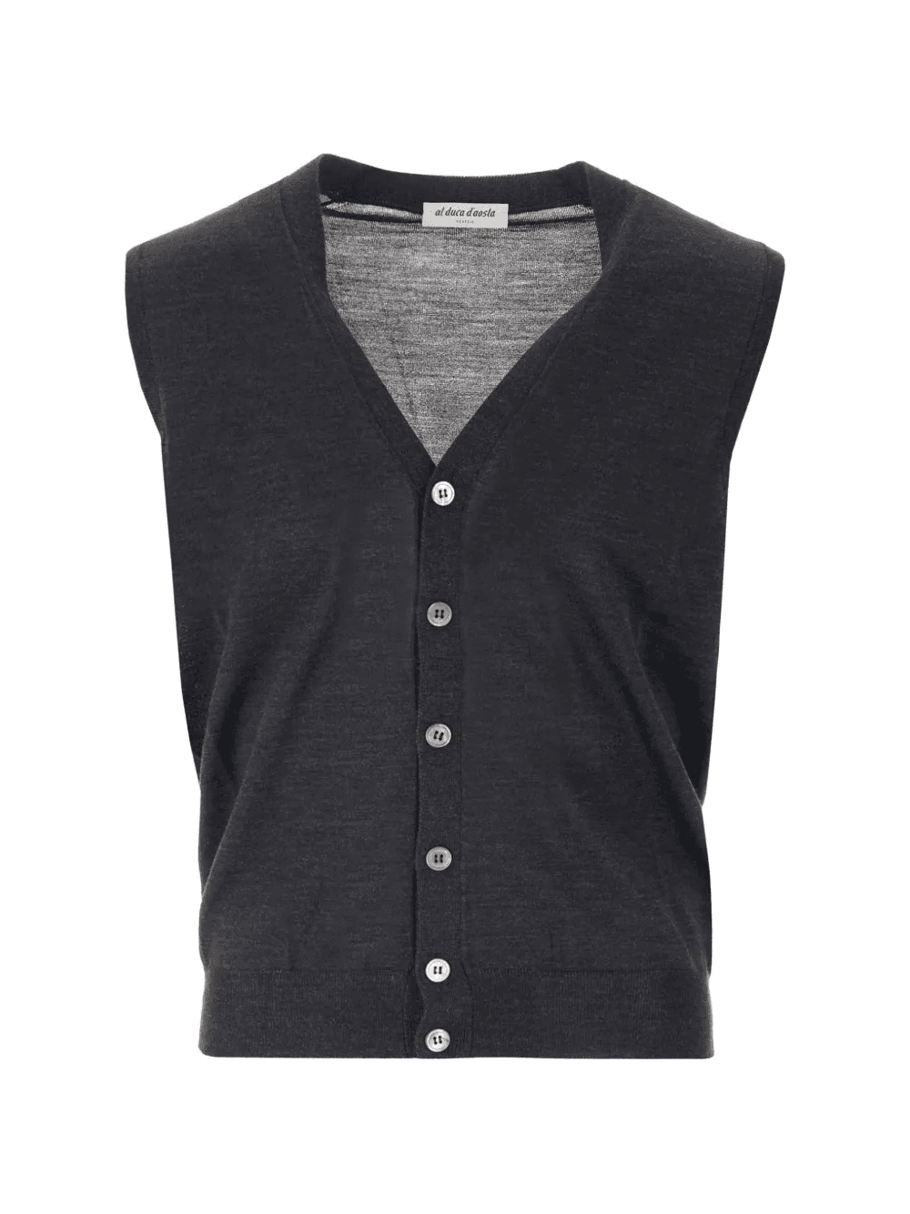 V-neck button-up sleeveless cardigan - Image 1