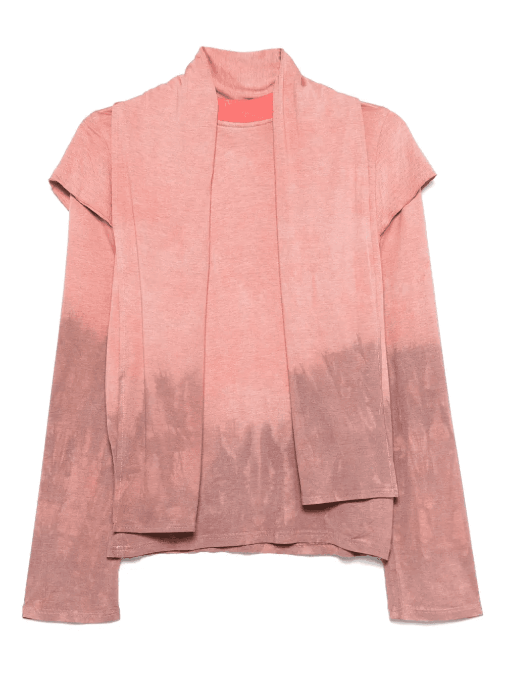 built-in-scarf long-sleeve T-shirt - Image 1