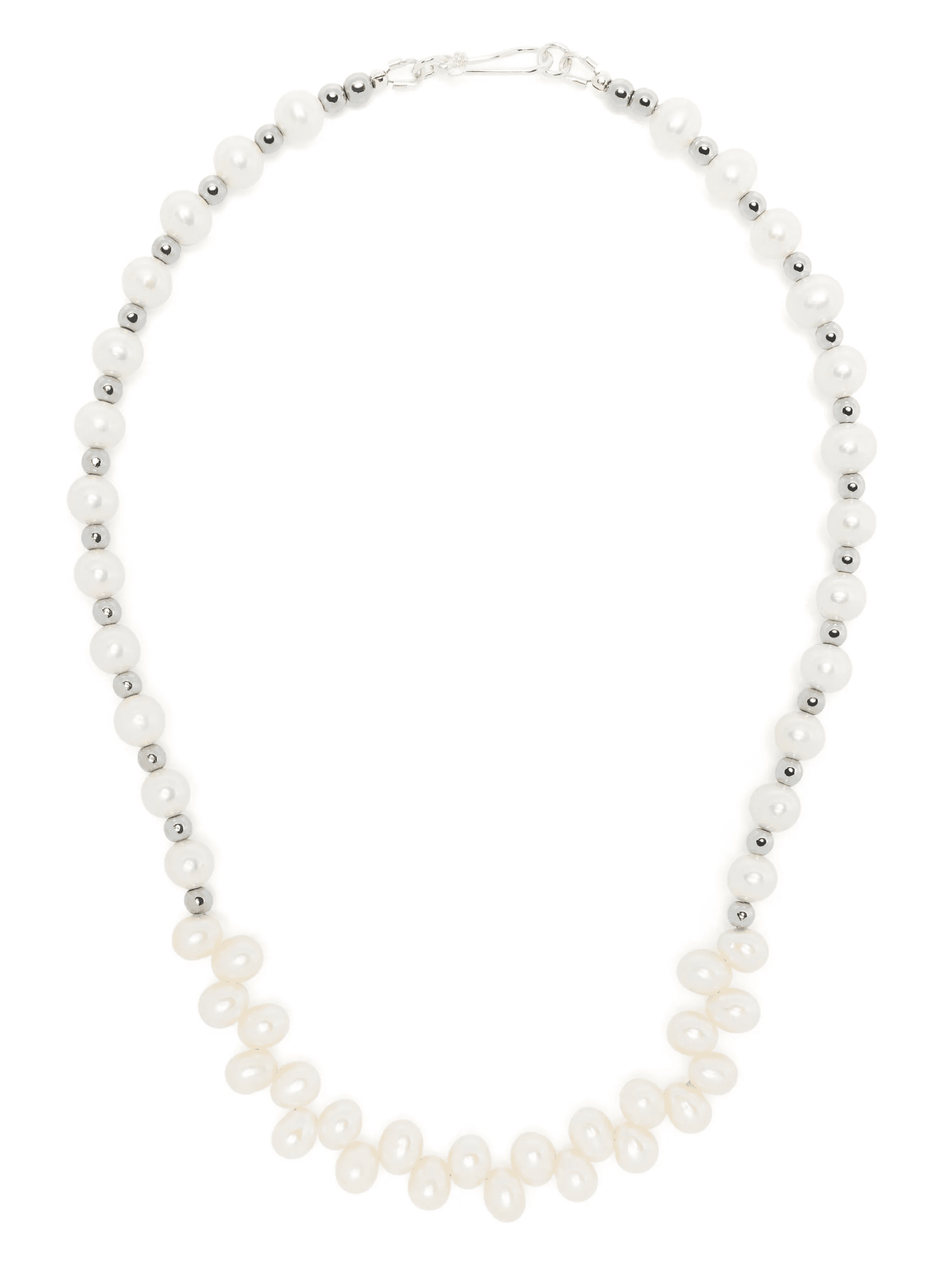 hematite-beaded freshwater-pearl necklace - Image 1