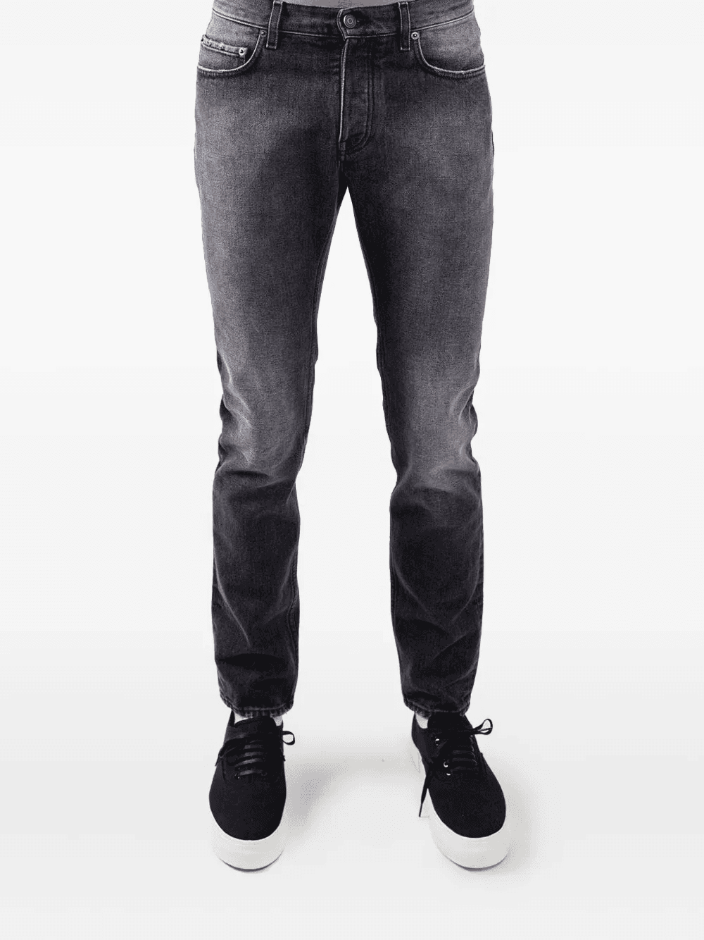 faded-effect cotton jeans - Image 1
