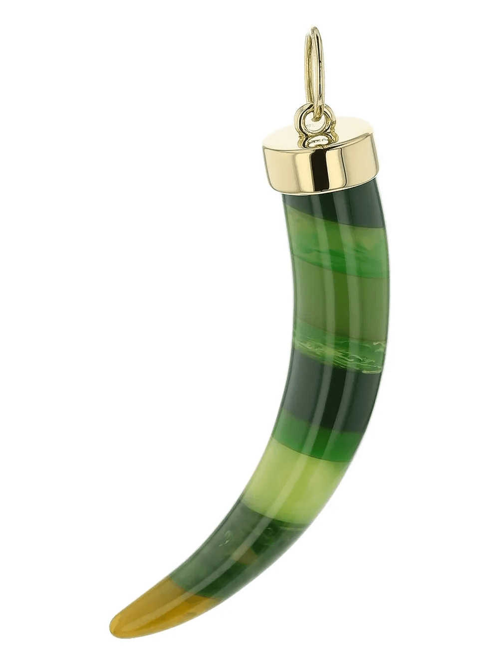 18K yellow gold Tusk bakelite pendant charm - Image 1