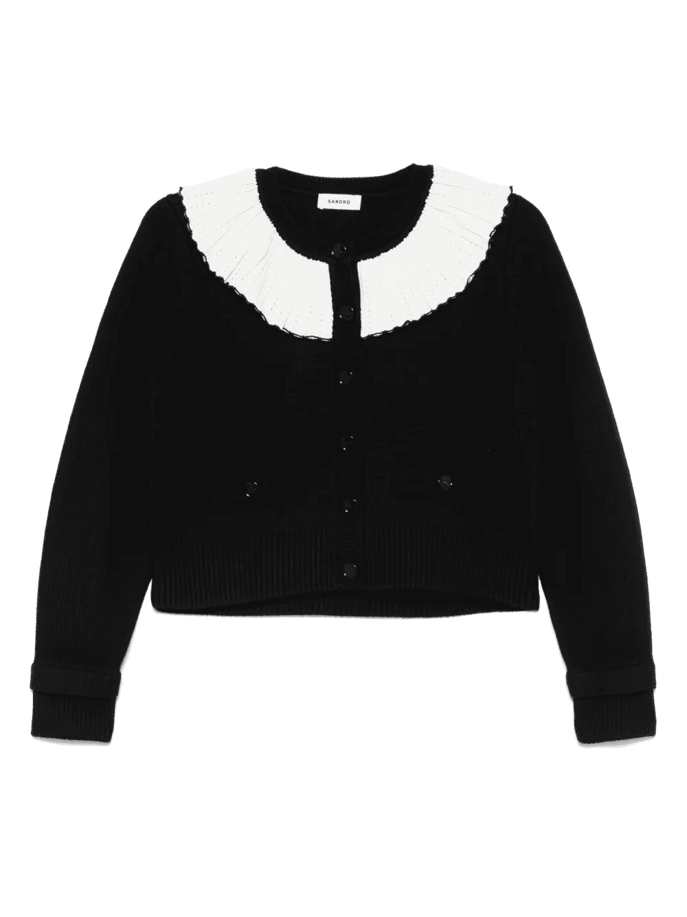 contrast-collar cardigan - Image 1