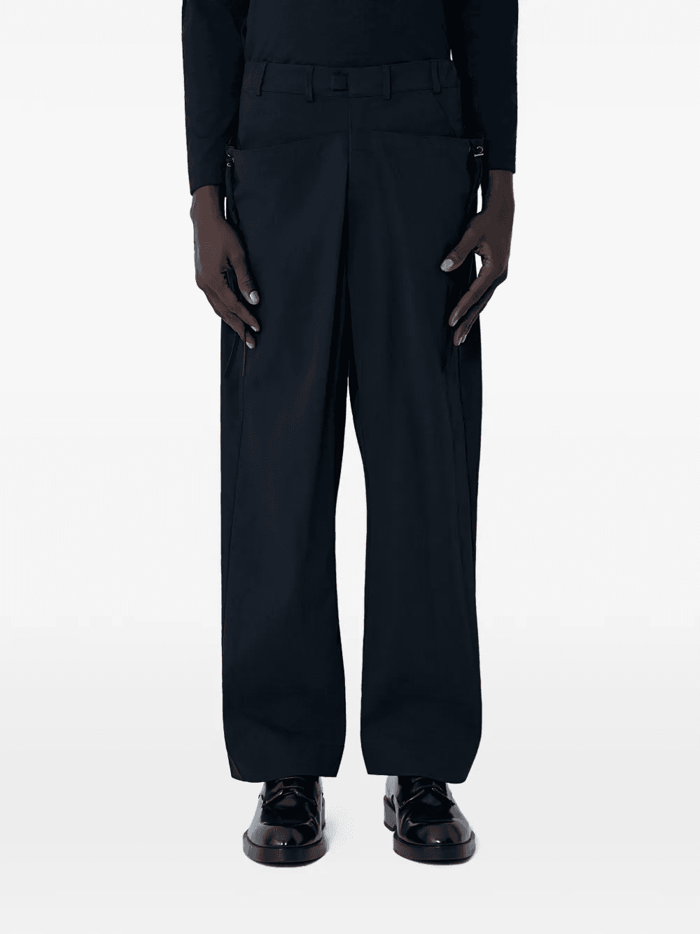 Pistular layered canvas trousers - Image 1
