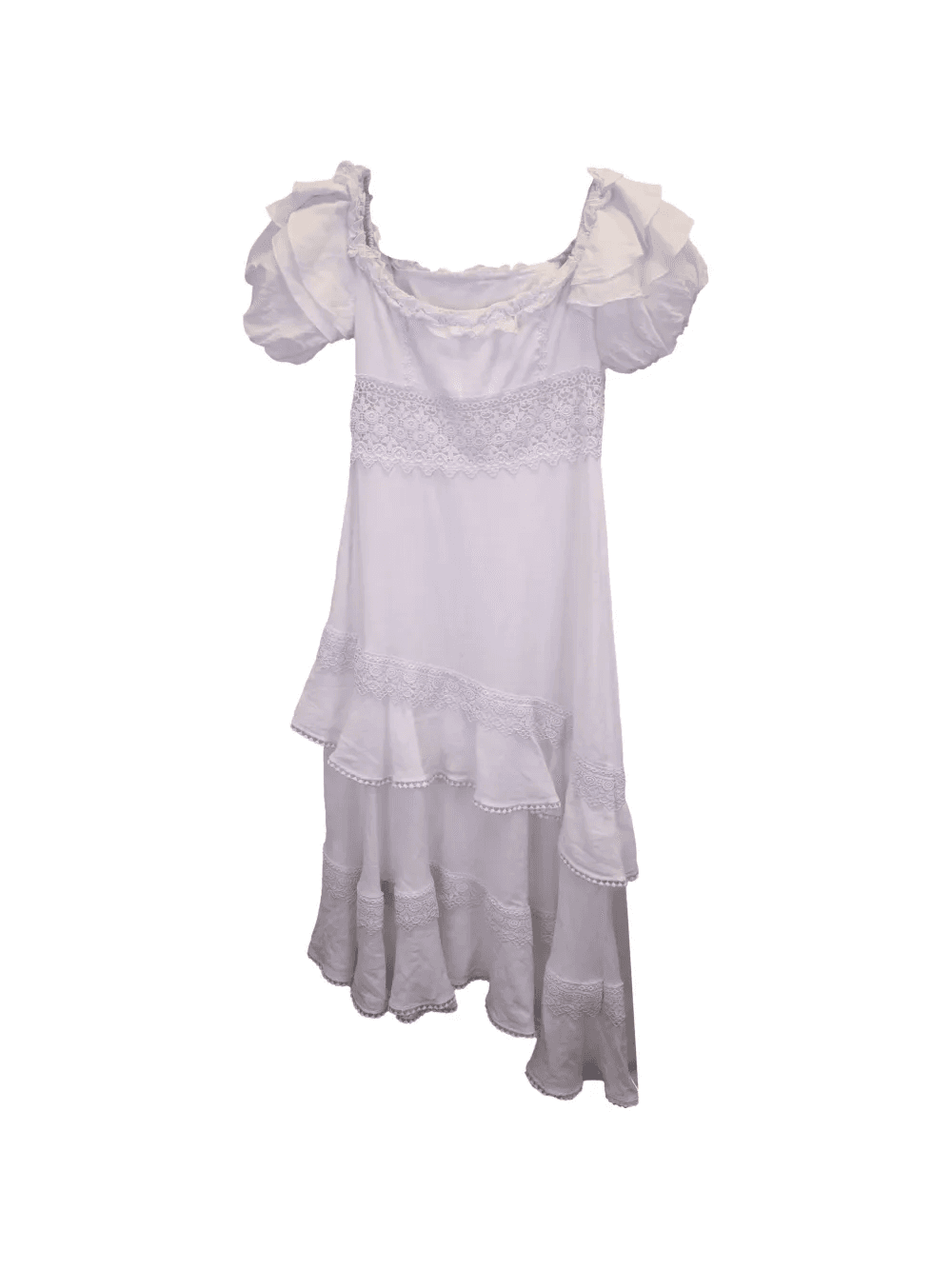 Carmen asymmetric crochet mini dress - Image 1