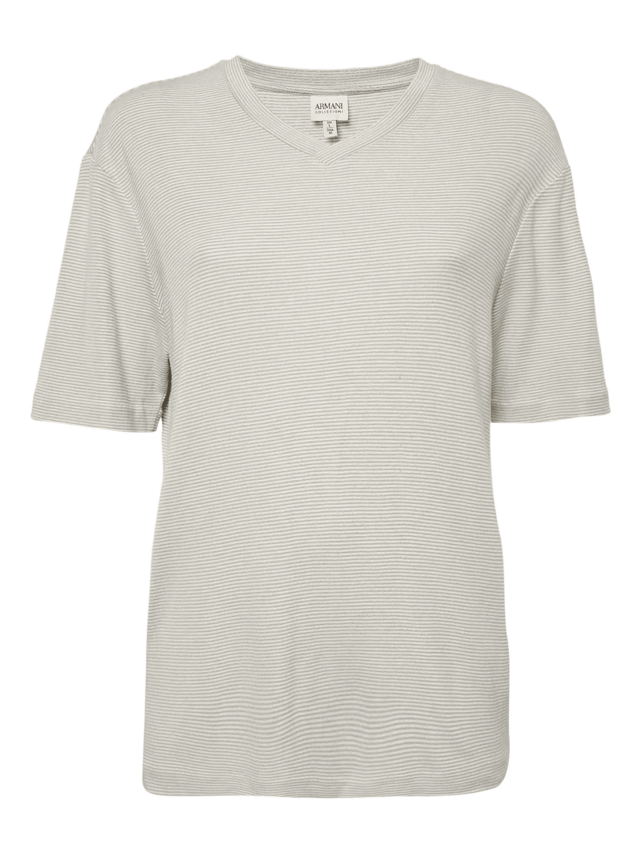 striped V-neck T-shirt - Image 1