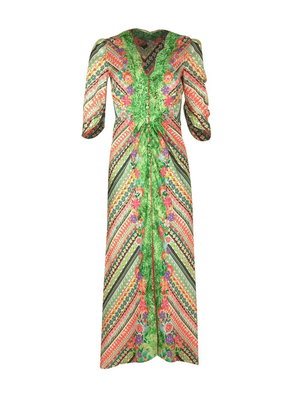 Mitsu B mix-print midi dress - Image 1