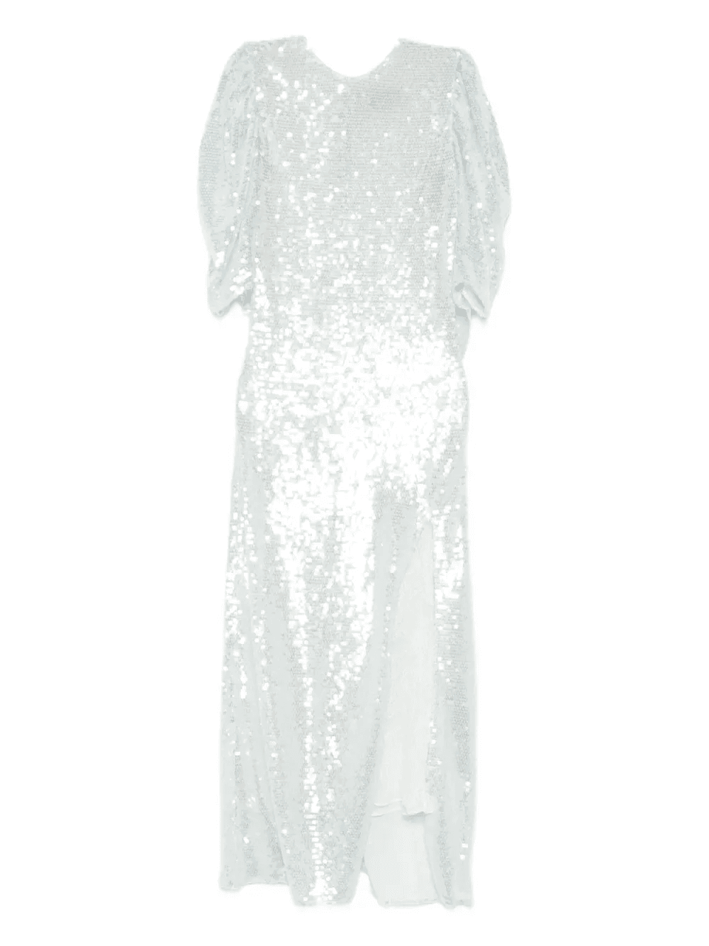 Drama puff-sleeve sequin midi dress - Image 1