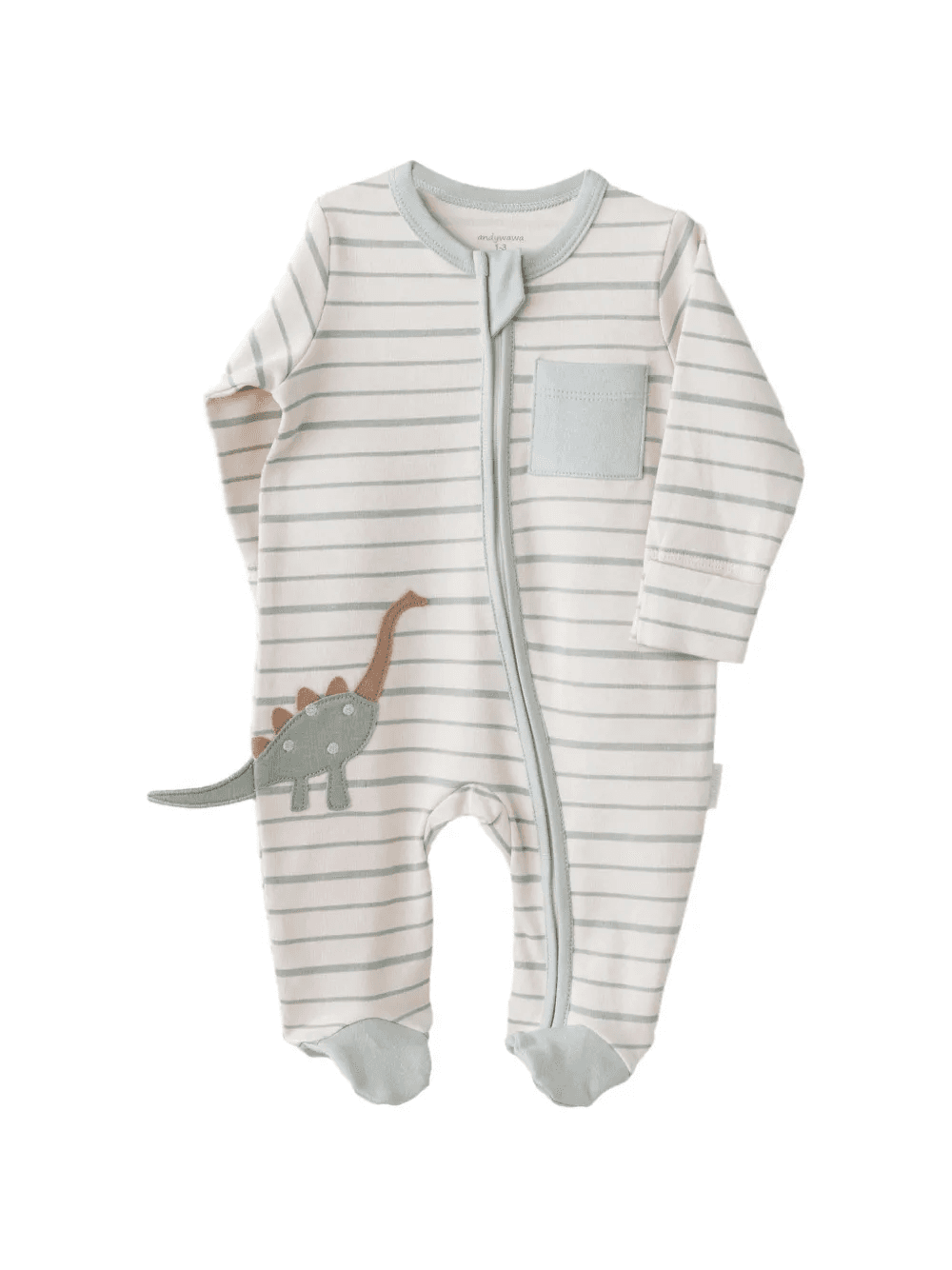 striped dinosaur-patch pajama - Image 1