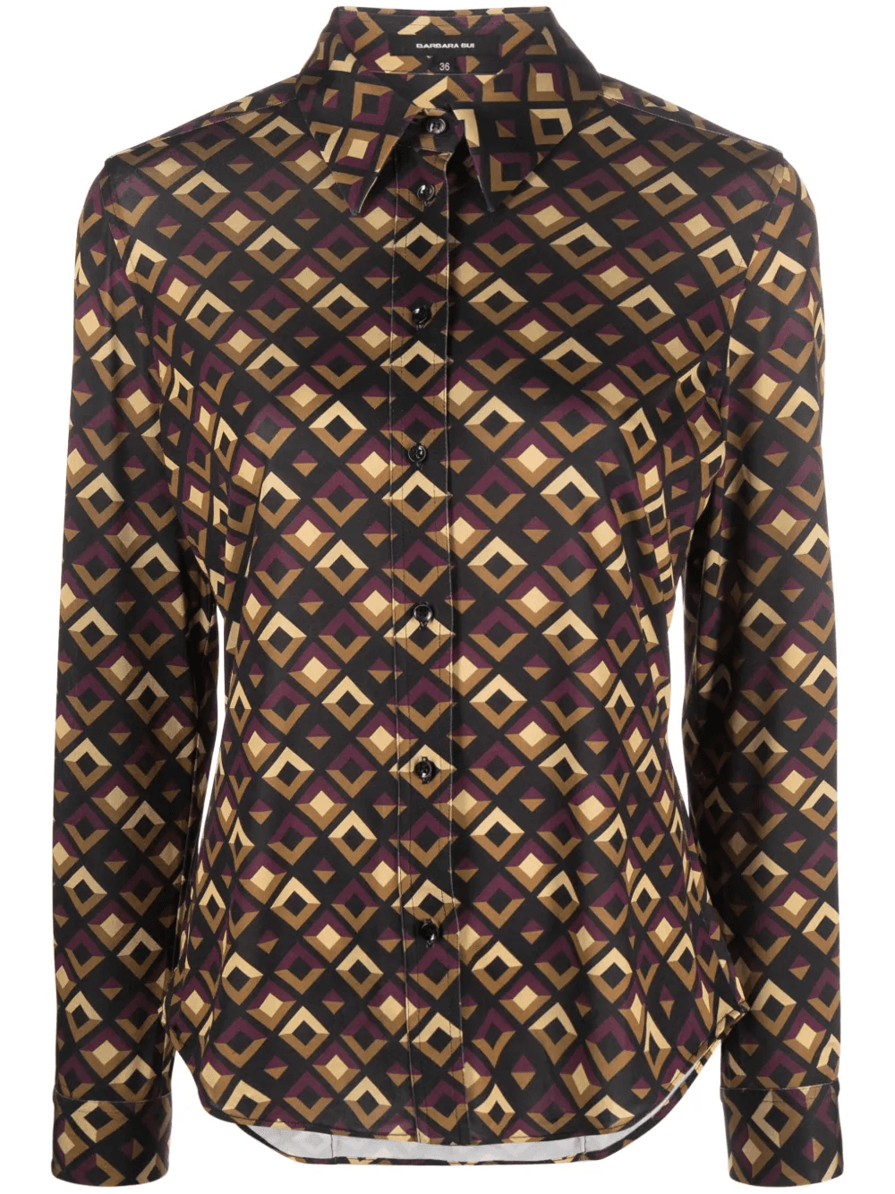 geometric-print long-sleeve shirt - Image 1