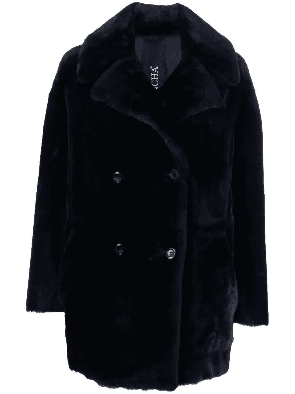 double-breasted shearling jacket - Image 1