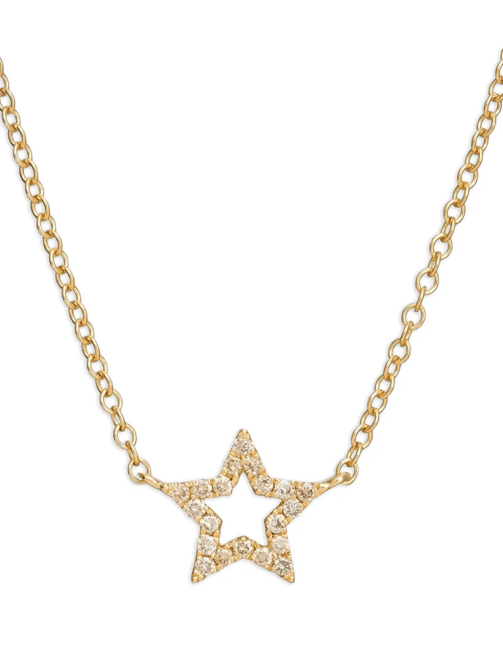 18K yellow gold star-charm diamond necklace - Image 1