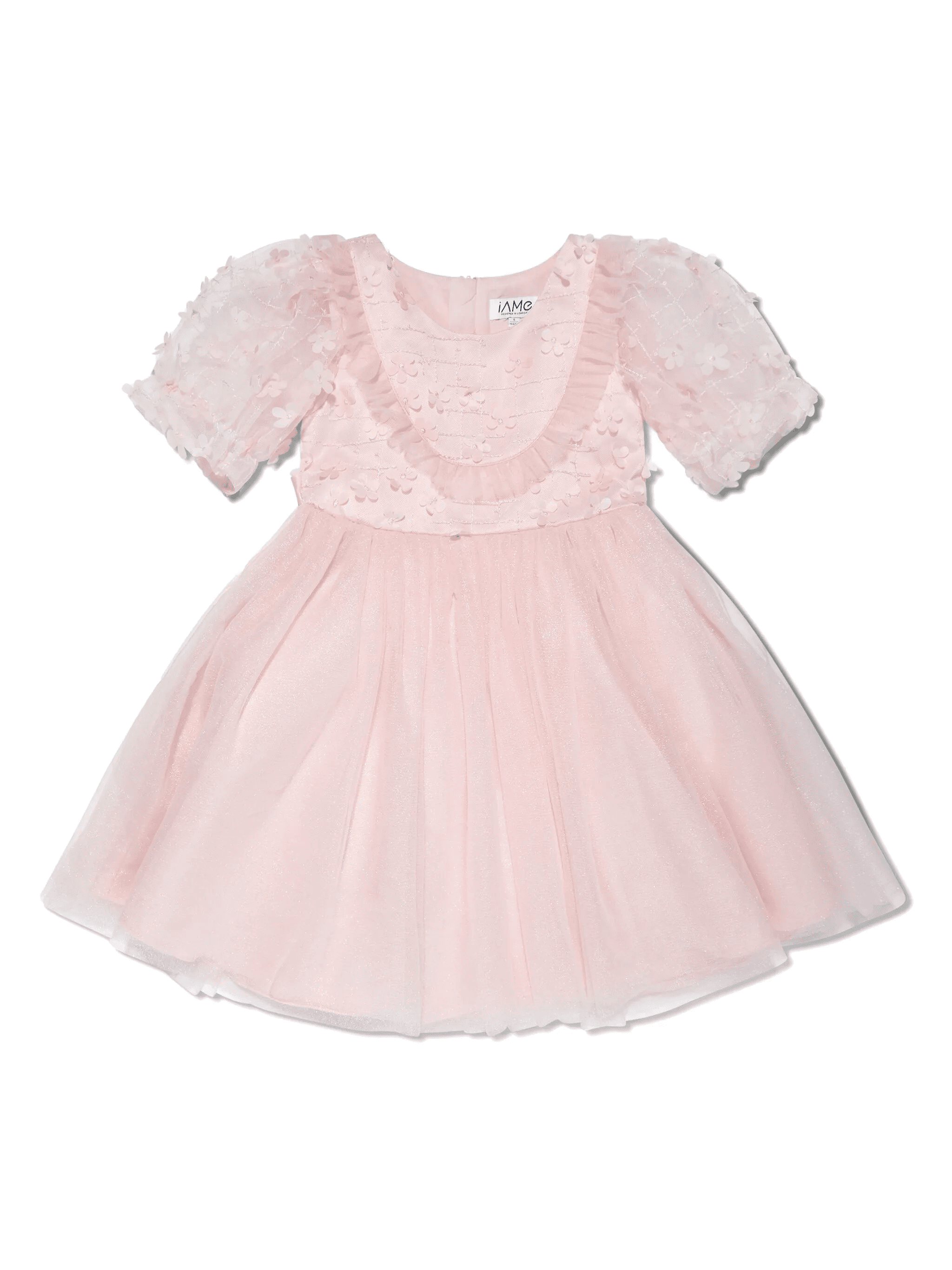 floral-appliqué tulle dress - Image 1