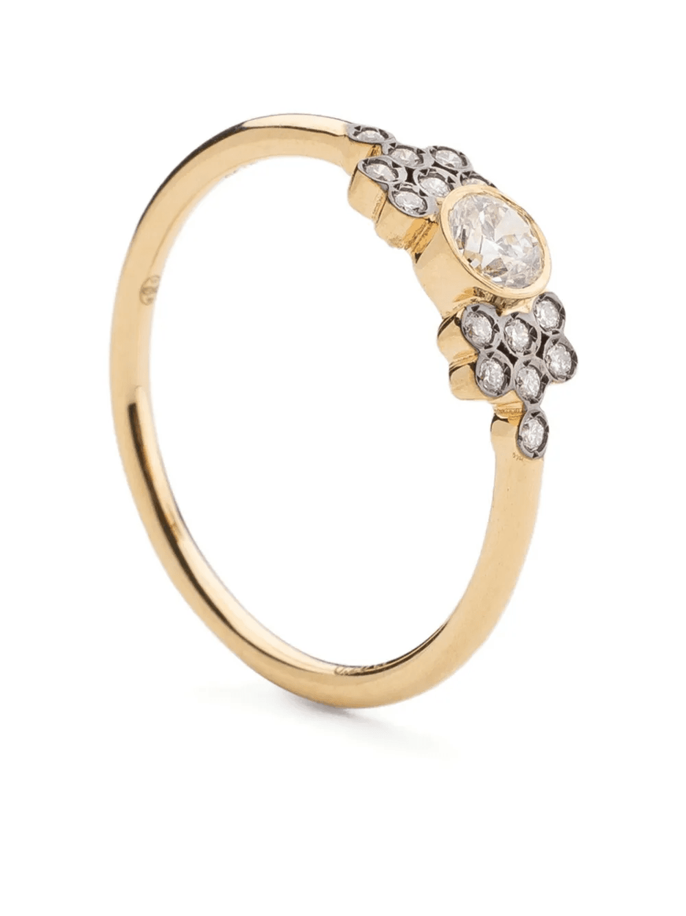18K yellow gold La Pierre diamond cluster ring - Image 1