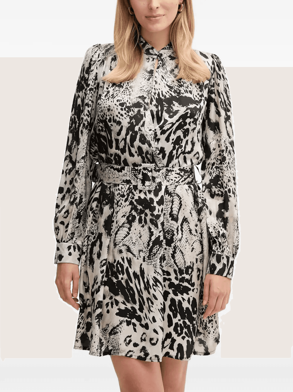 animal-print belted mini dress - Image 1