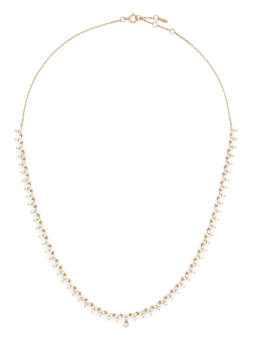 18kt yellow gold Triangle diamond tennis necklace - Image 1