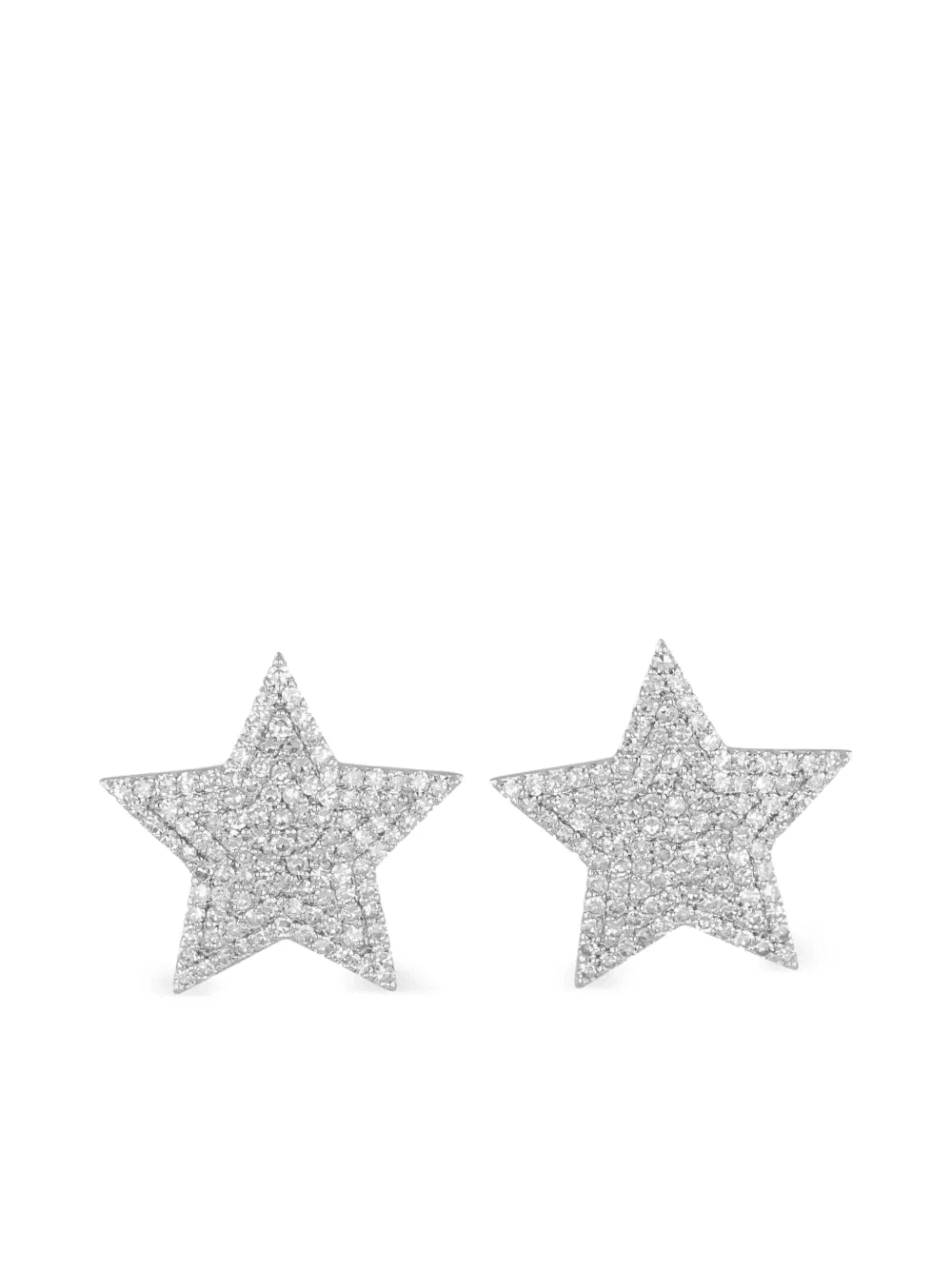 14K white gold large Star Infinity diamond earrings - Image 1
