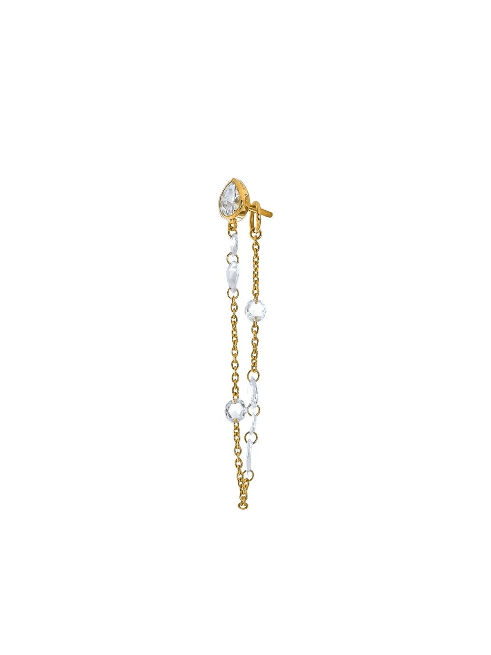 18K yellow gold Eau De Rose diamond earrings - Image 1