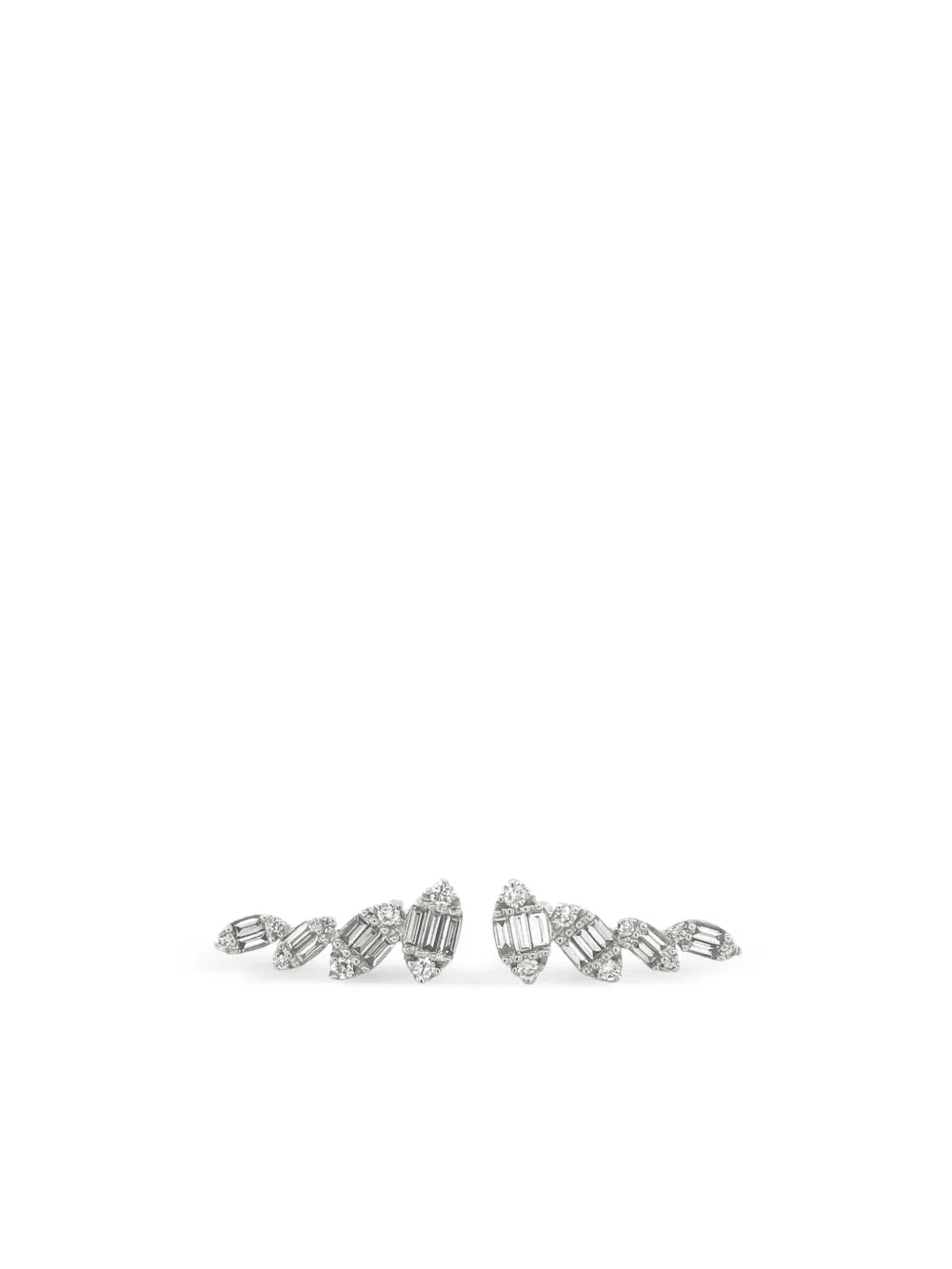 18K white gold diamond ear climbers - Image 1
