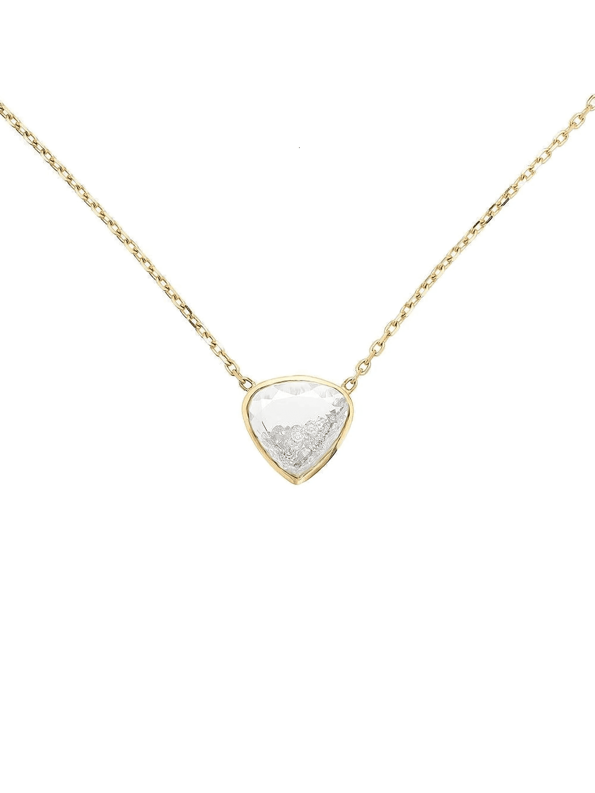 18K yellow gold Naipe Heart-ish diamond necklace - Image 1