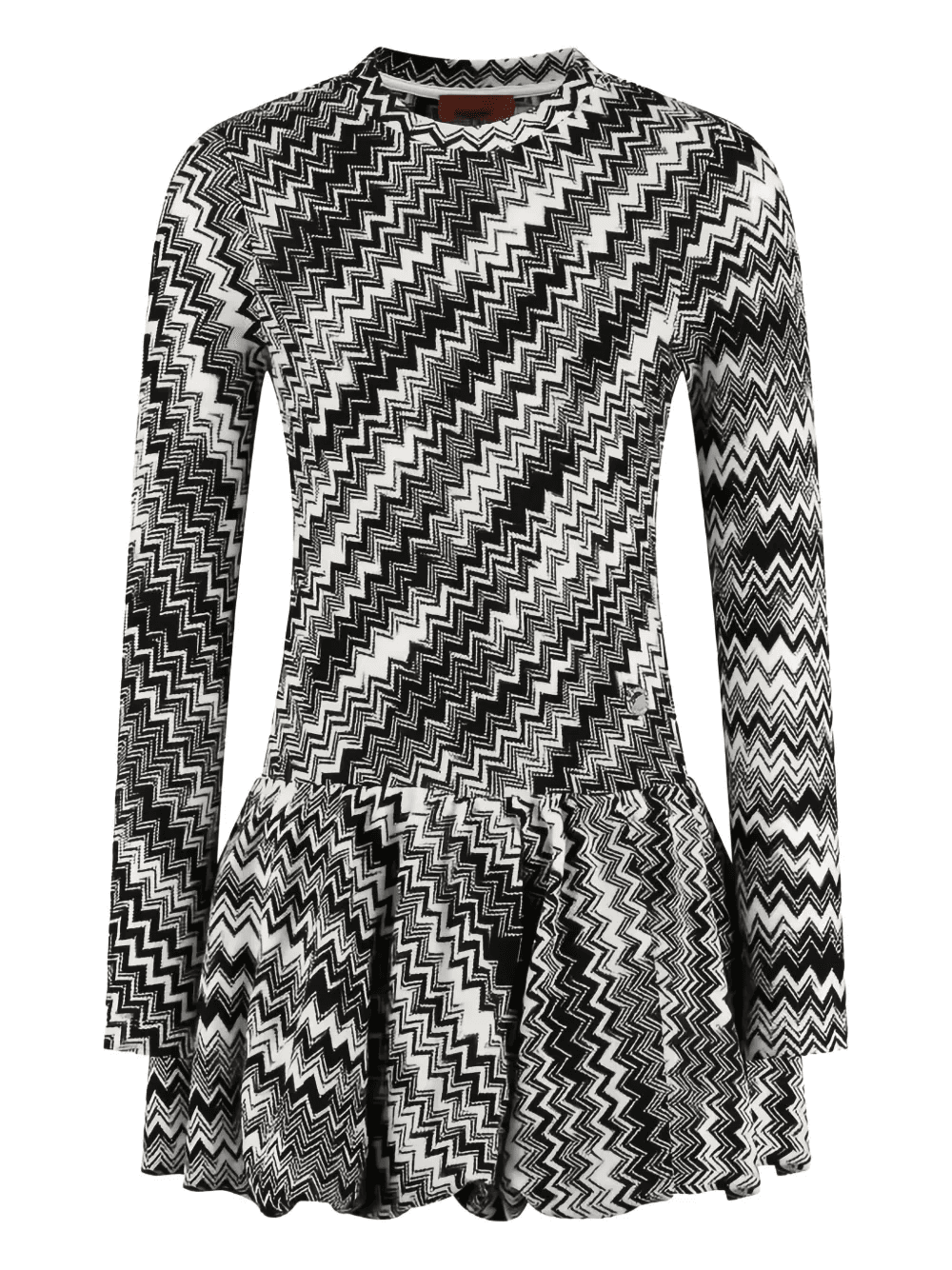 zigzag-pattern flared dress - Image 1