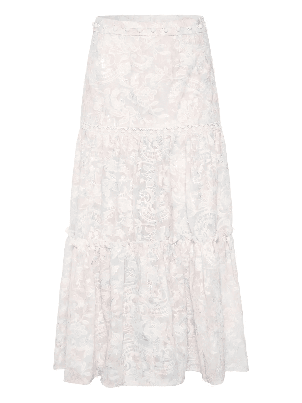 Affliction floral ruffled-detail maxi skirt - Image 1