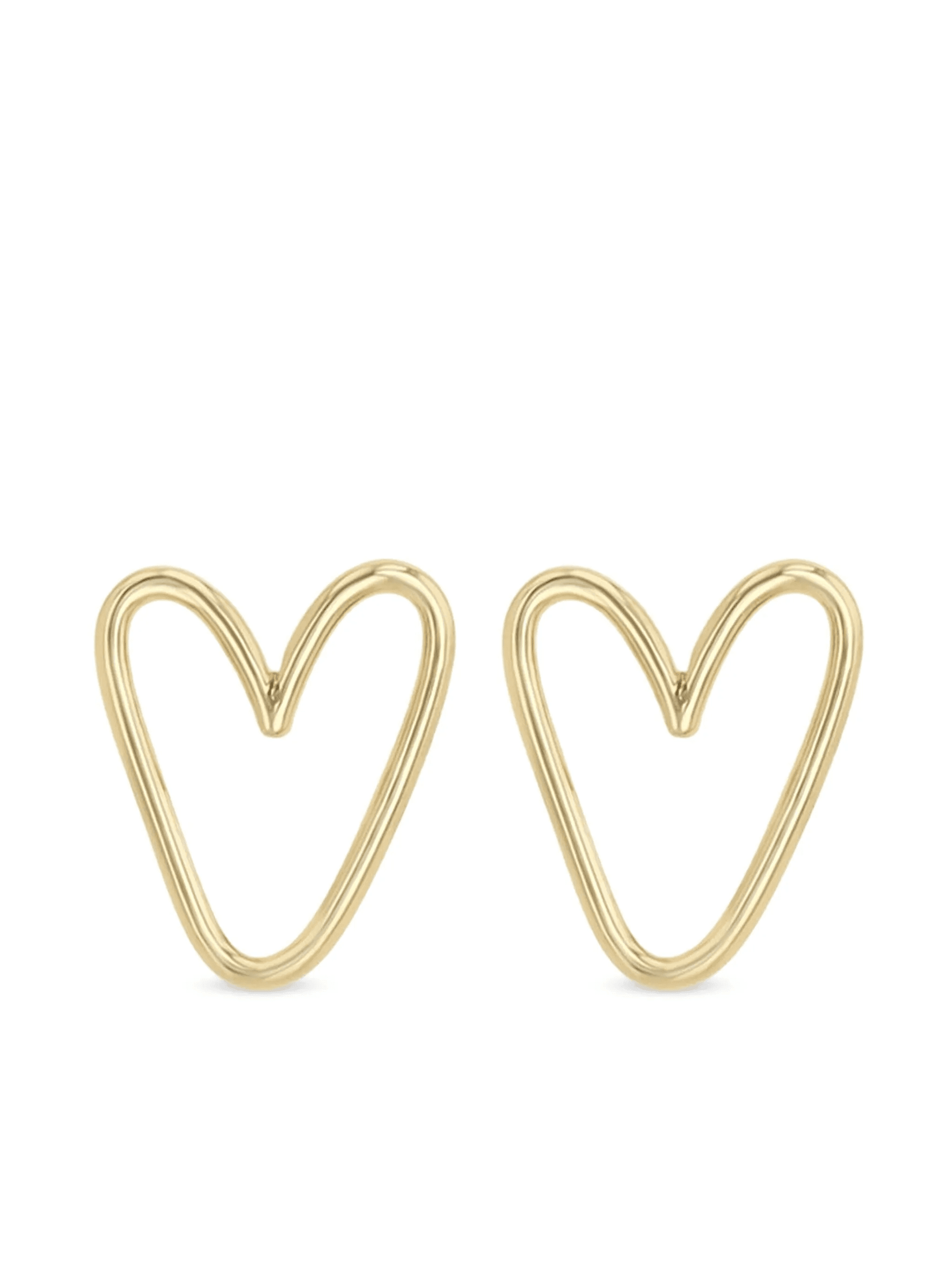 14K yellow gold Open Heart earrings - Image 1
