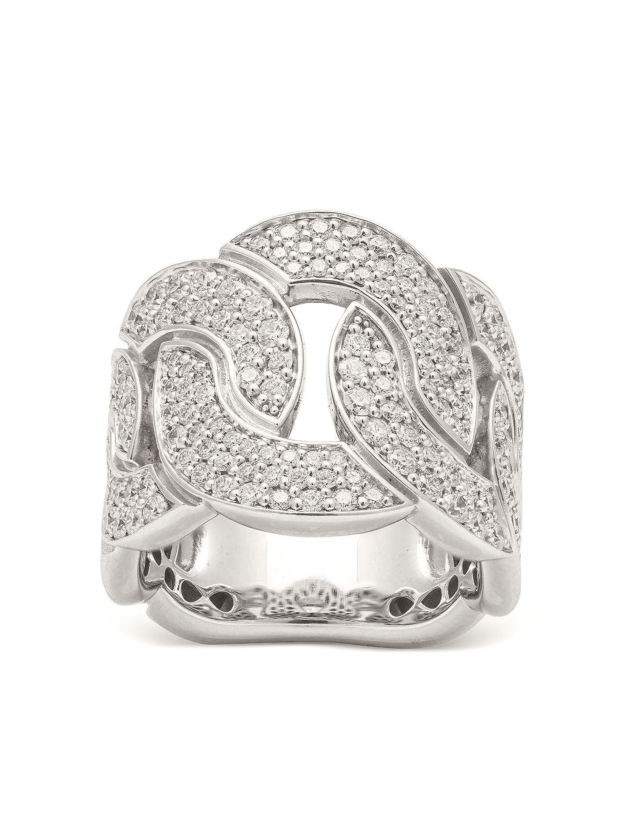 18K white gold diamond ring - Image 1