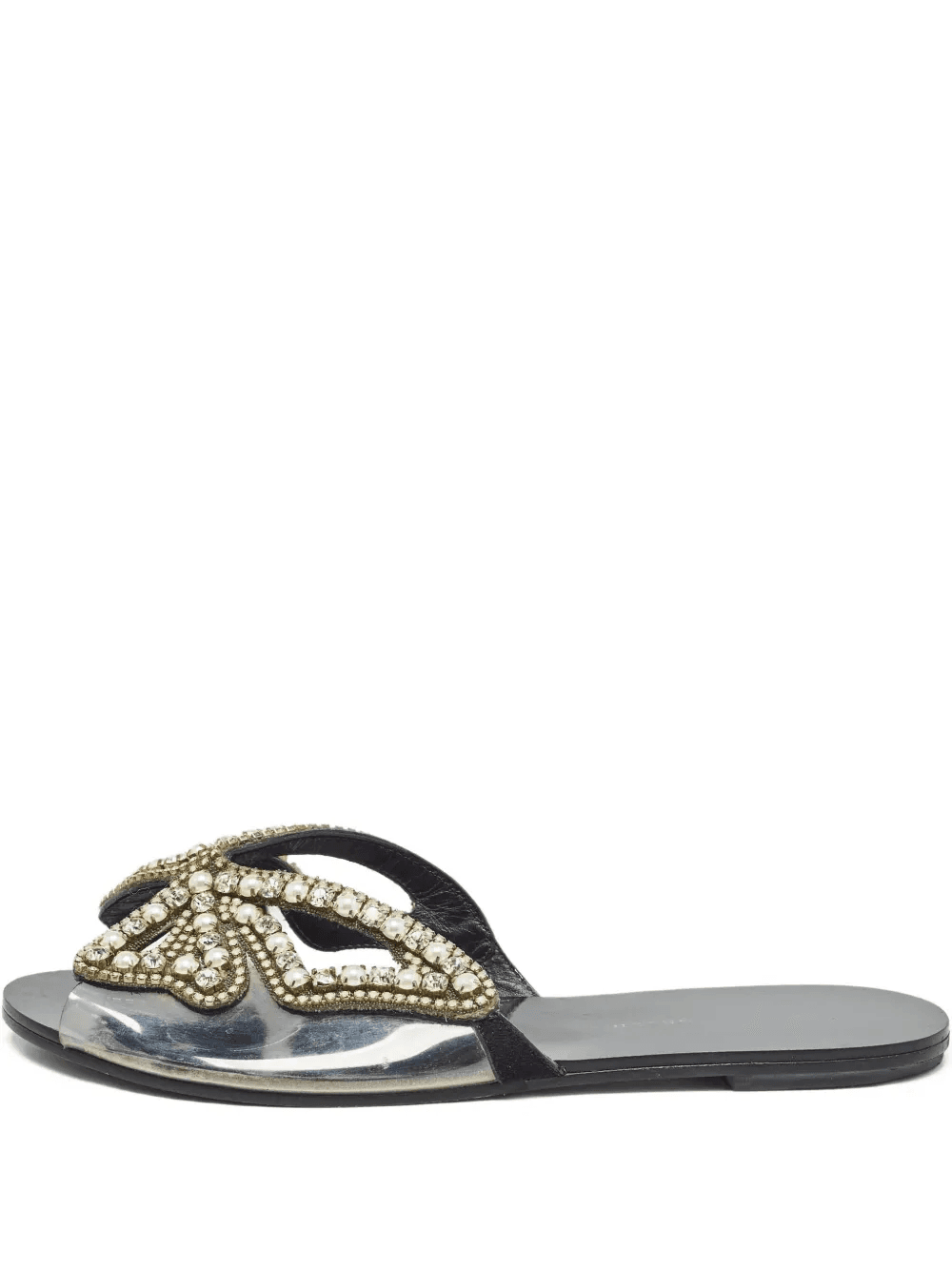 pre-owned Madame Butterfly beaded flat sandals - Image 1