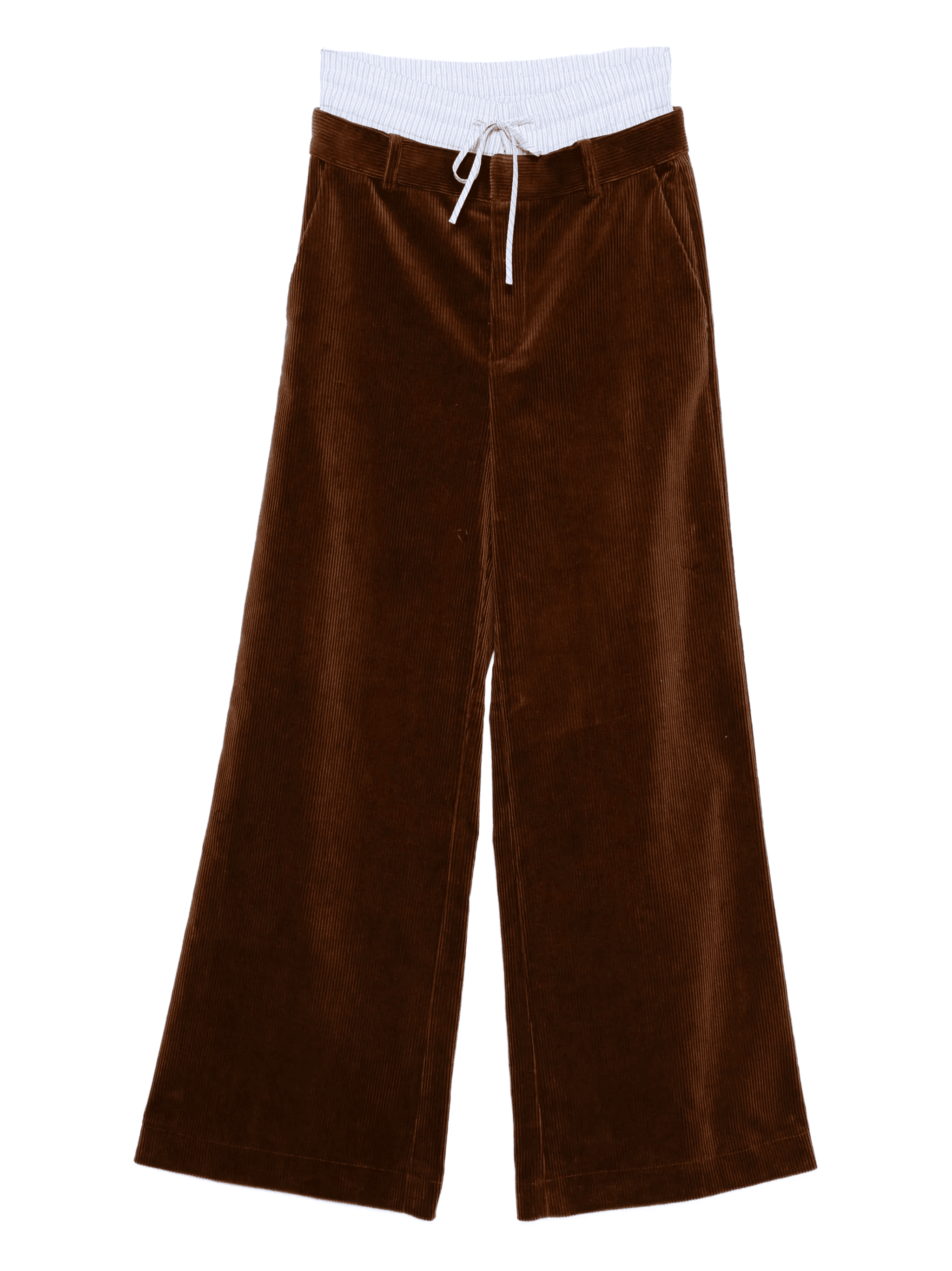 double waistband corduroy trousers - Image 1