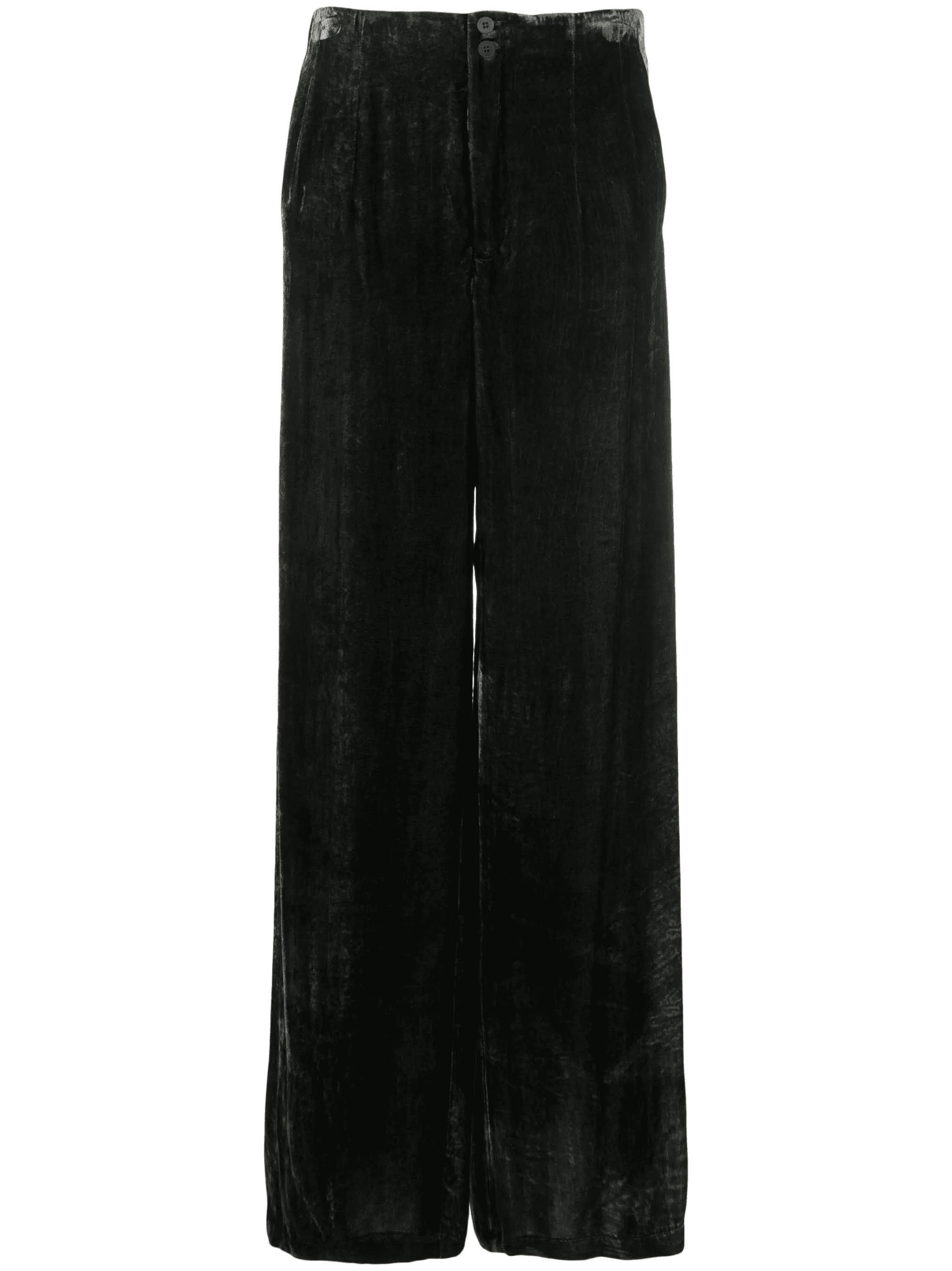 velvet-effect wide-leg trousers - Image 1